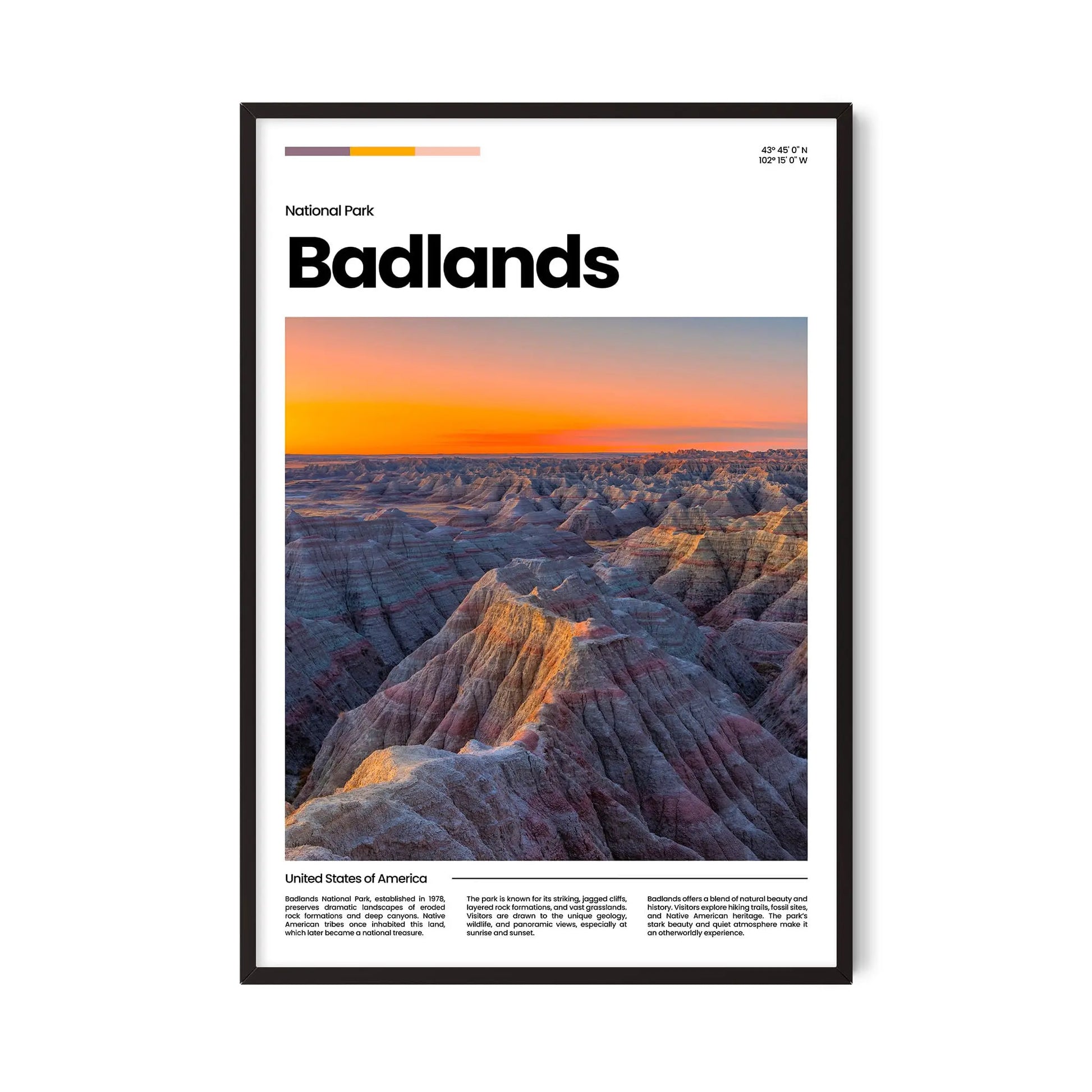 Badlands Poster – Vintage Wall Art Print