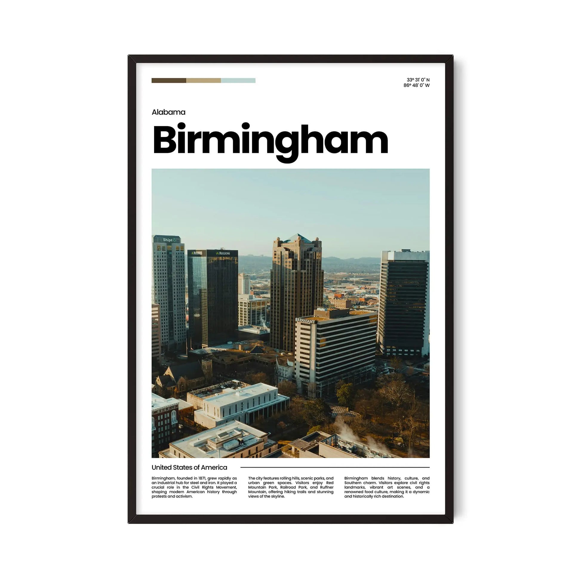 Birmingham Poster – Vintage Wall Art Print