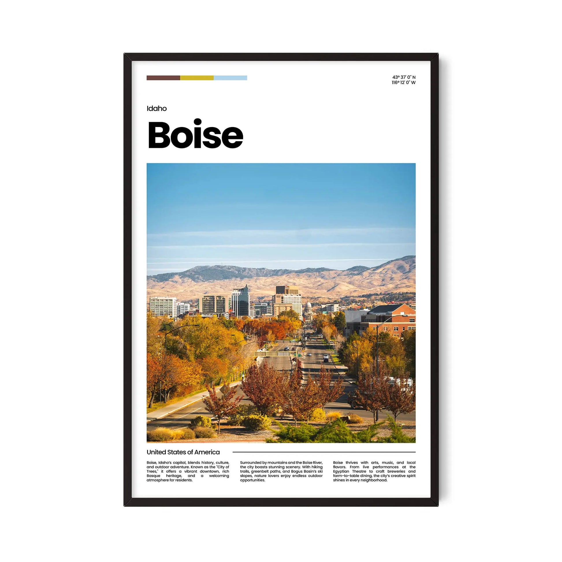 Boise Poster – Vintage Wall Art Print