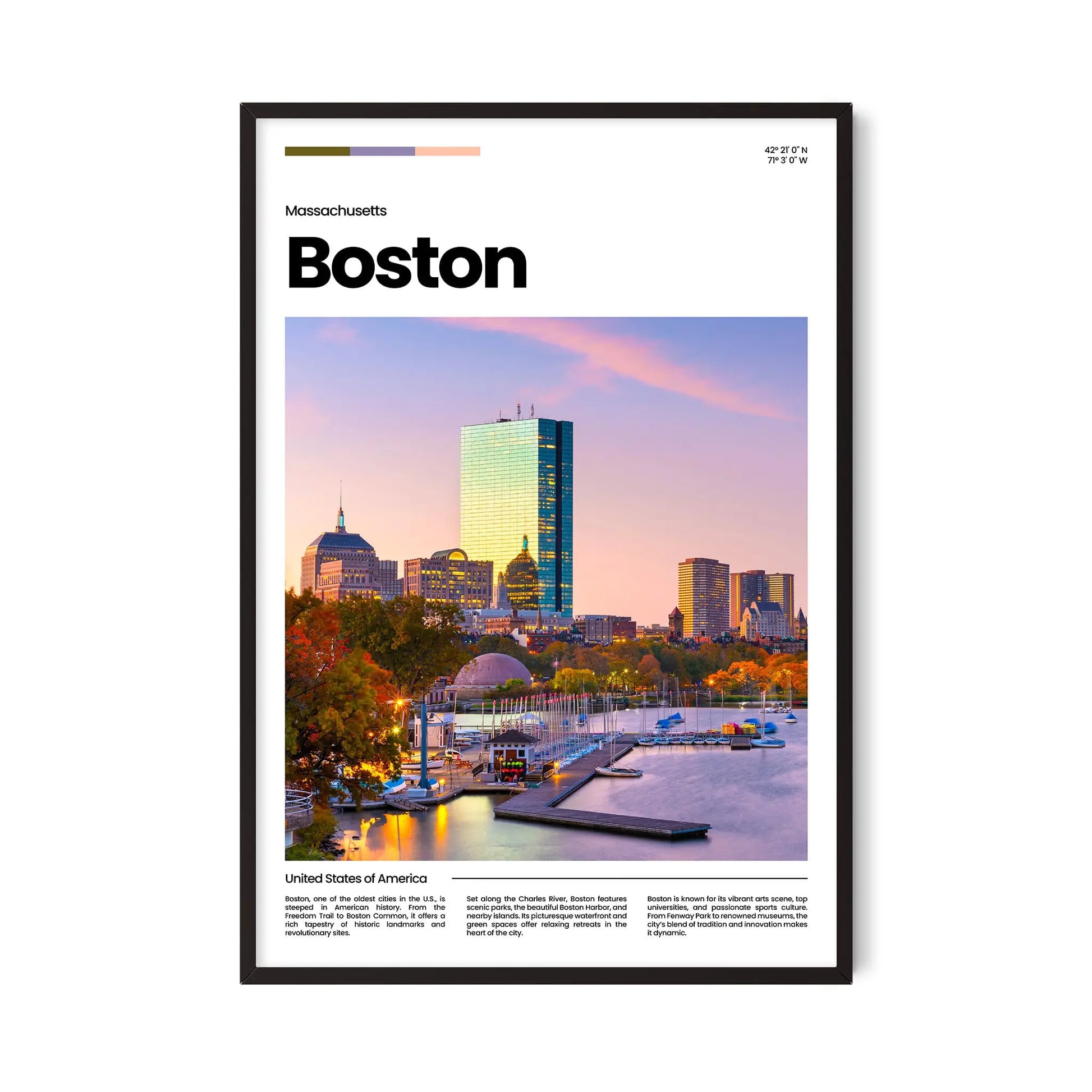 Boston Poster – Vintage Wall Art Print