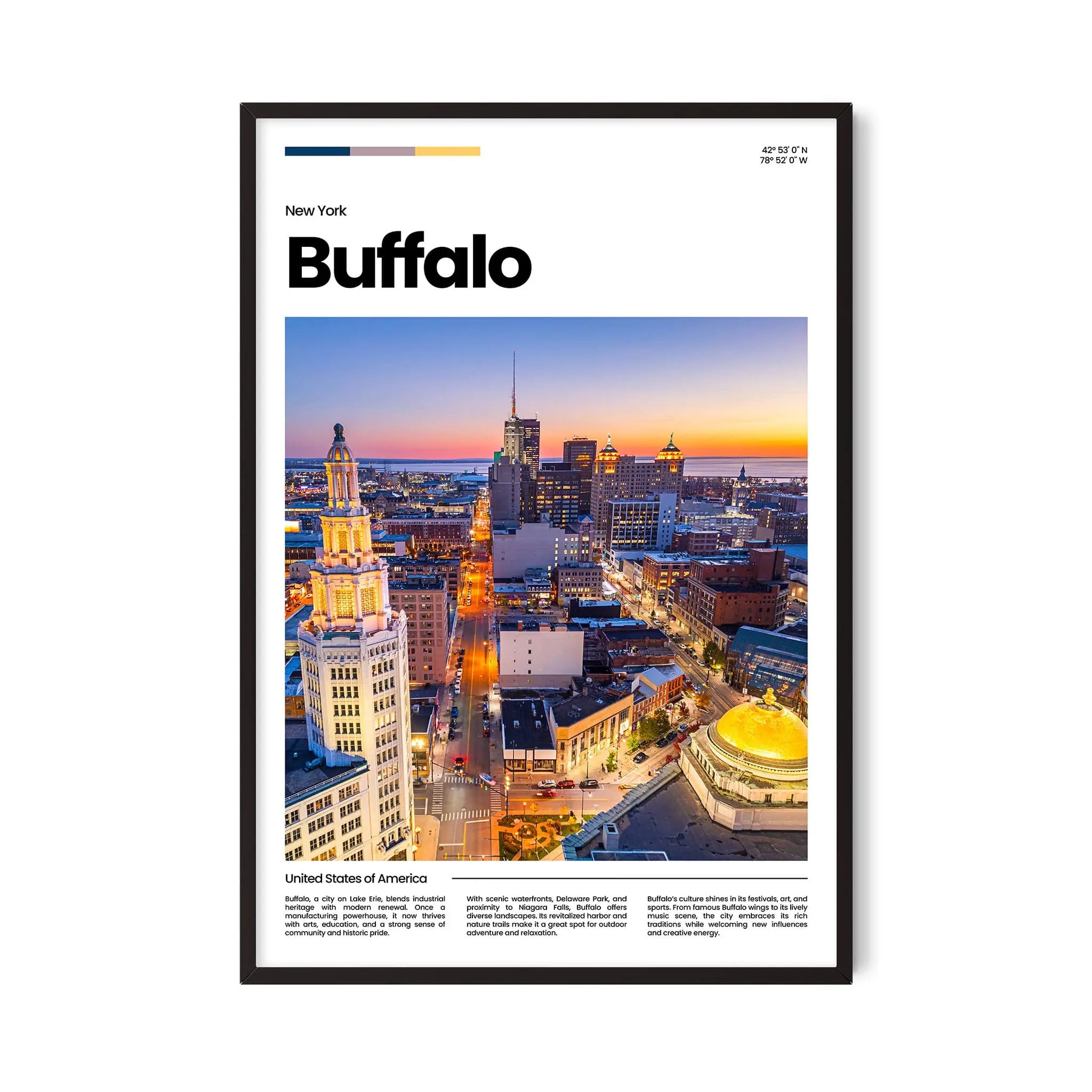 Buffalo Poster – Vintage Wall Art Print