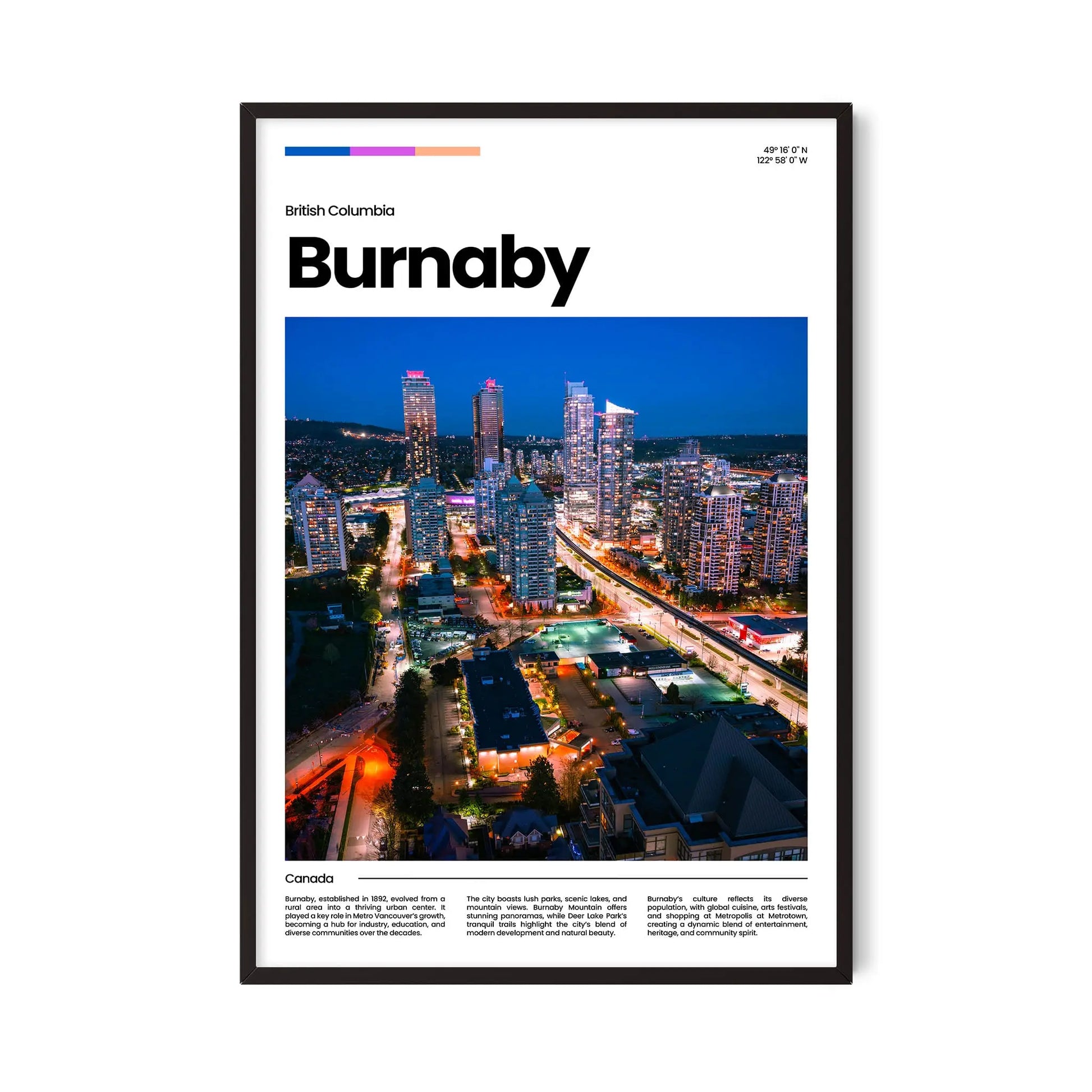 Burnaby Poster – Vintage Wall Art Print