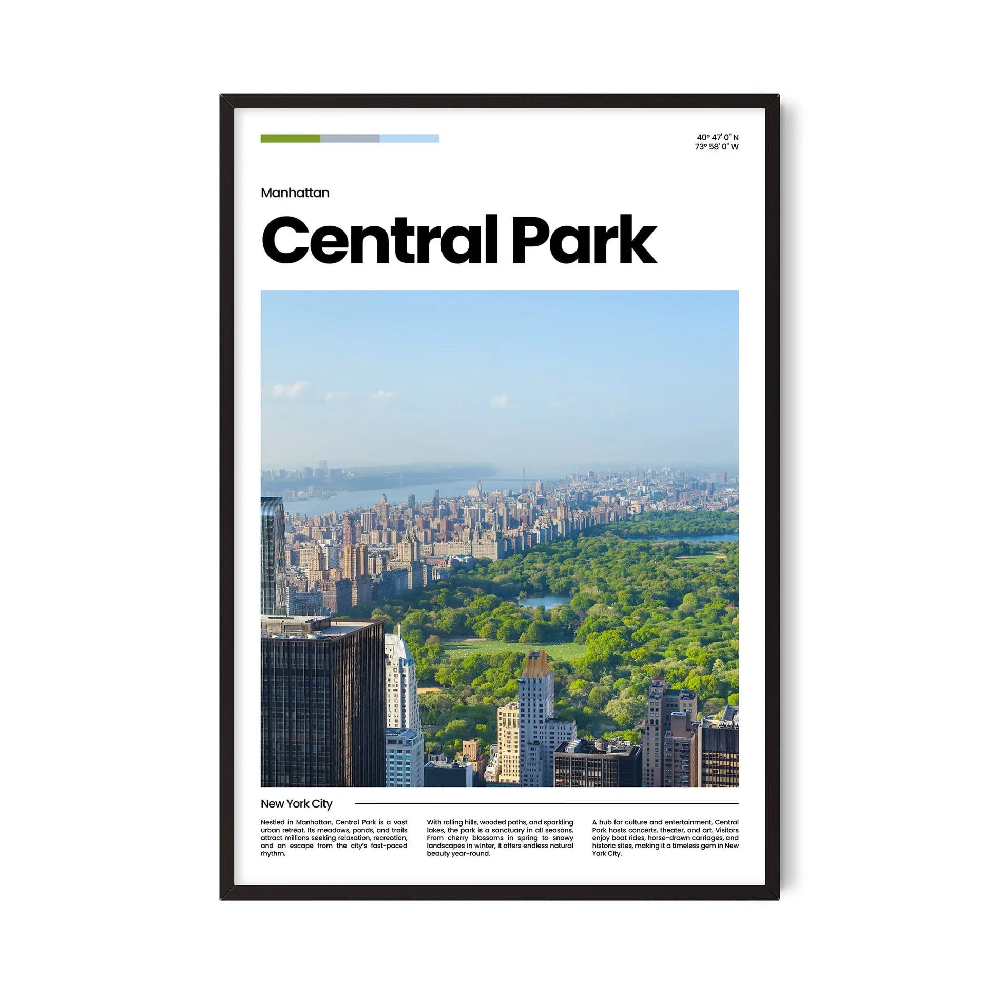 Central Park Poster – Vintage Wall Art Print