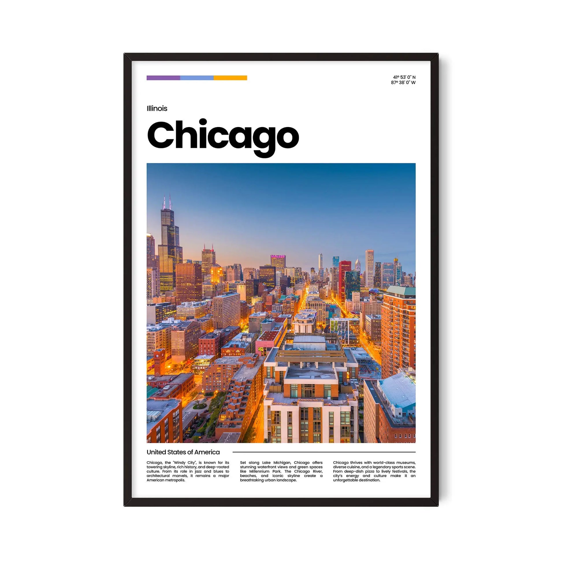Chicago Poster – Vintage Wall Art Print