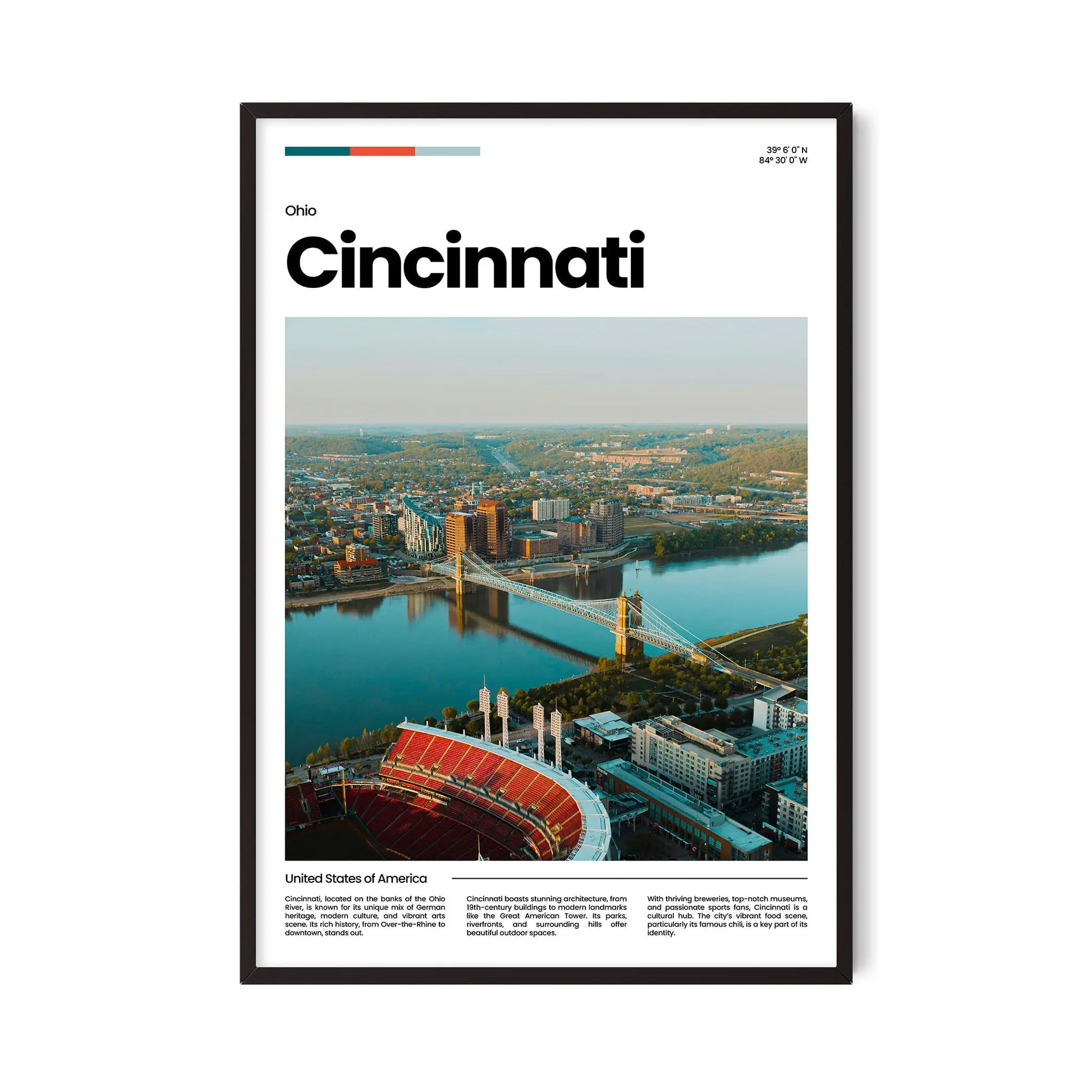 Cincinnati Poster – Vintage Wall Art Print