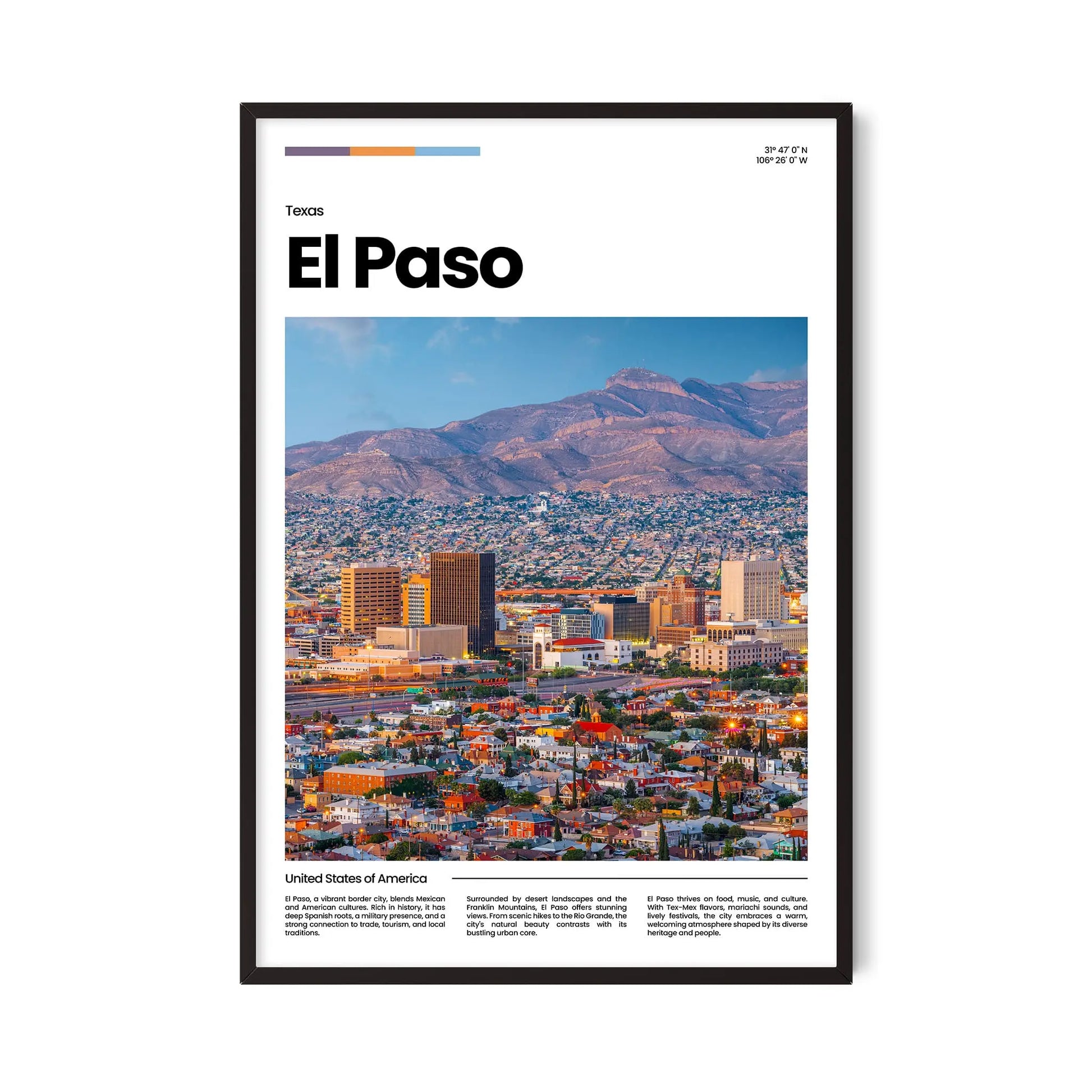 El Paso Poster – Vintage Wall Art Print
