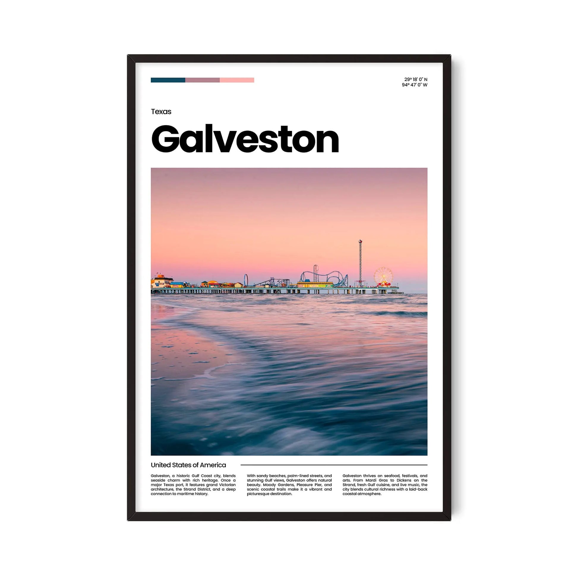 Galveston Poster – Vintage Wall Art Print
