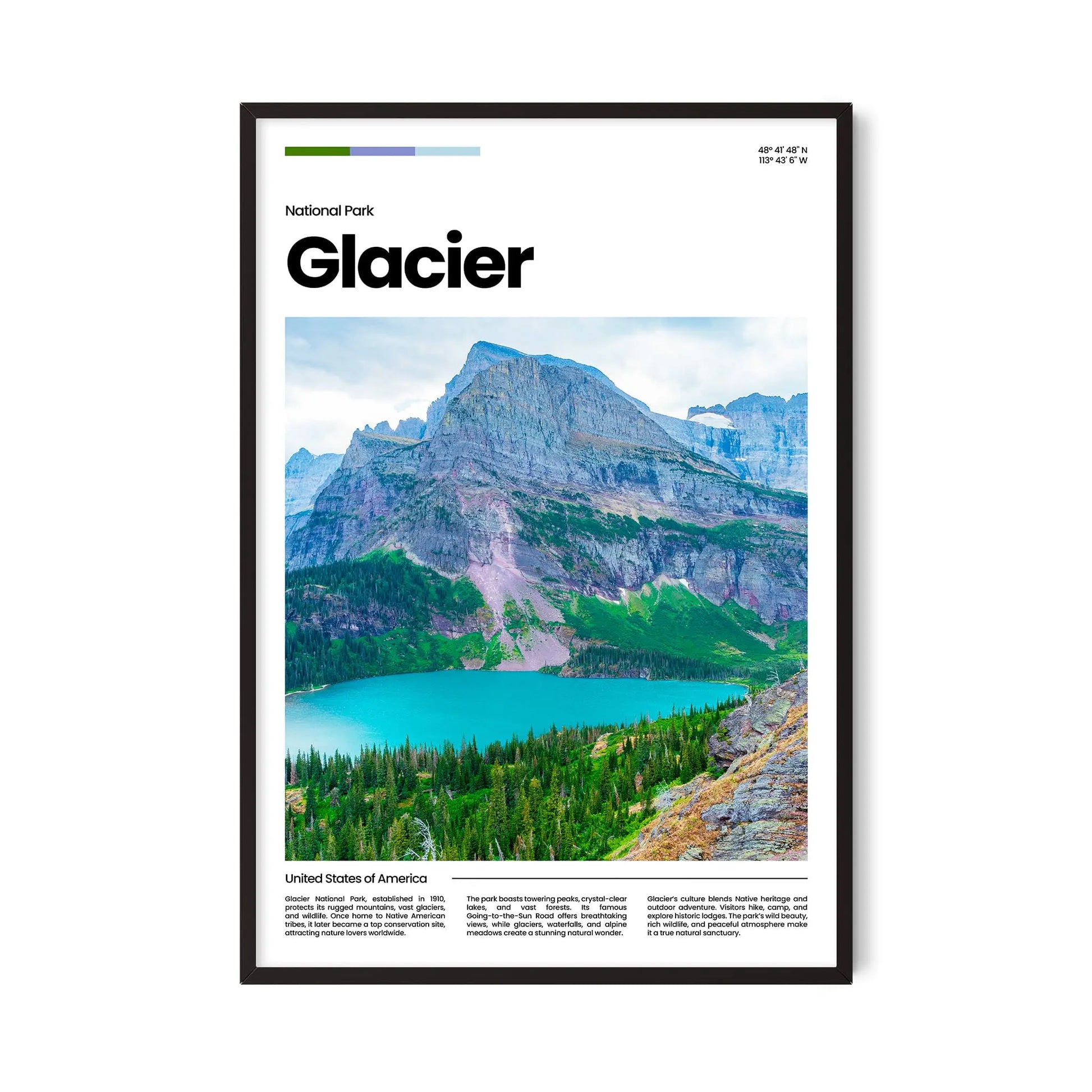 Glacier Poster – Vintage Wall Art Print