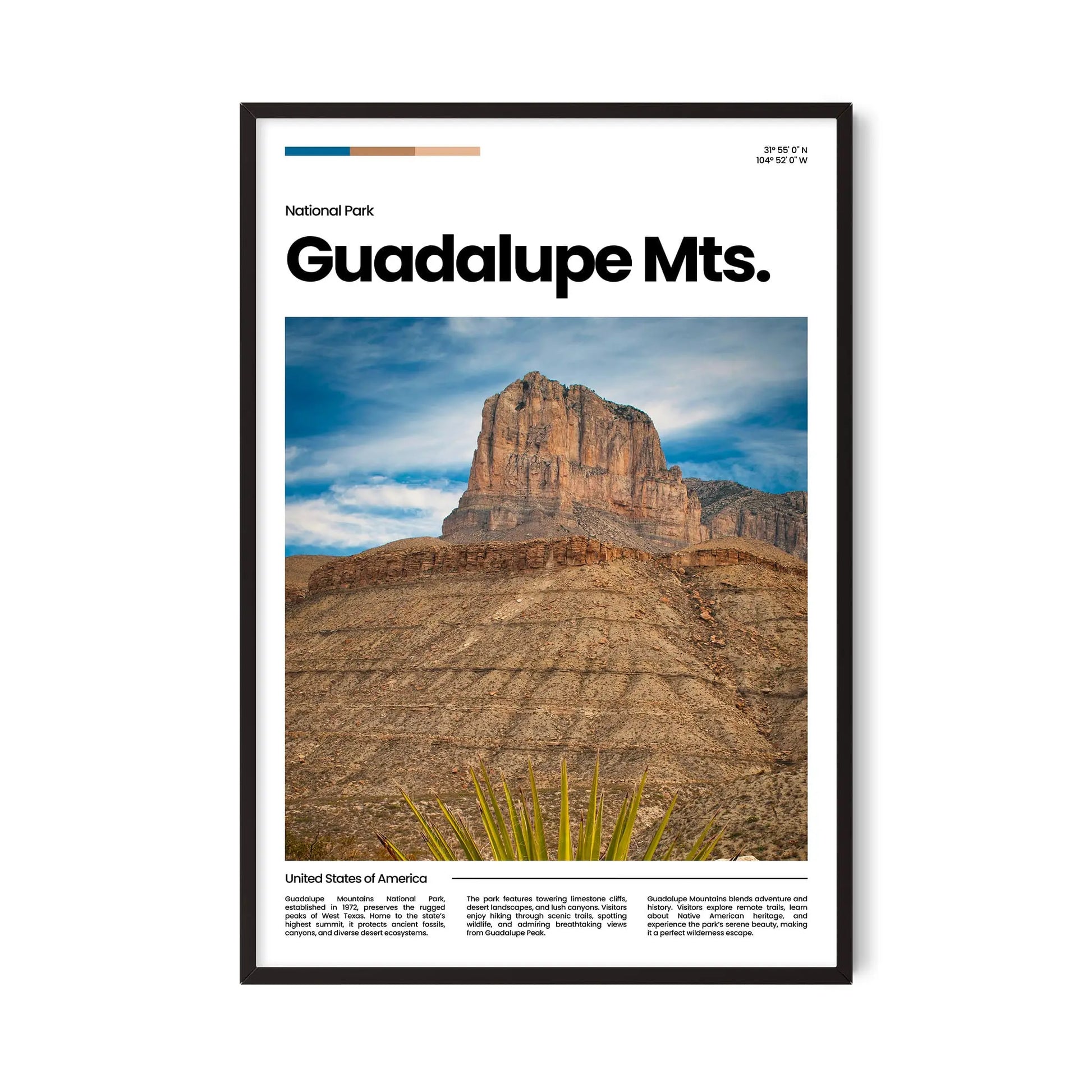 Guadalupe Moutains Poster – Vintage Wall Art Print