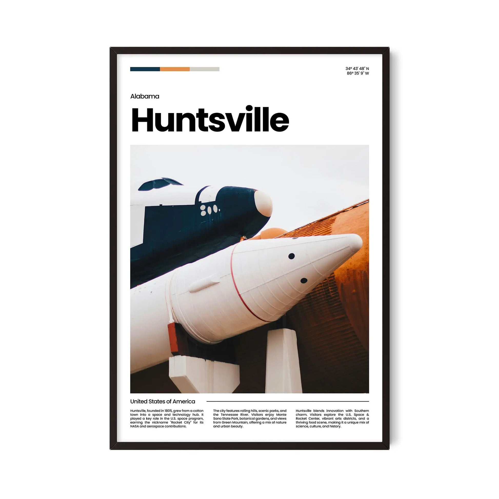 Huntsville Poster – Vintage Wall Art Print