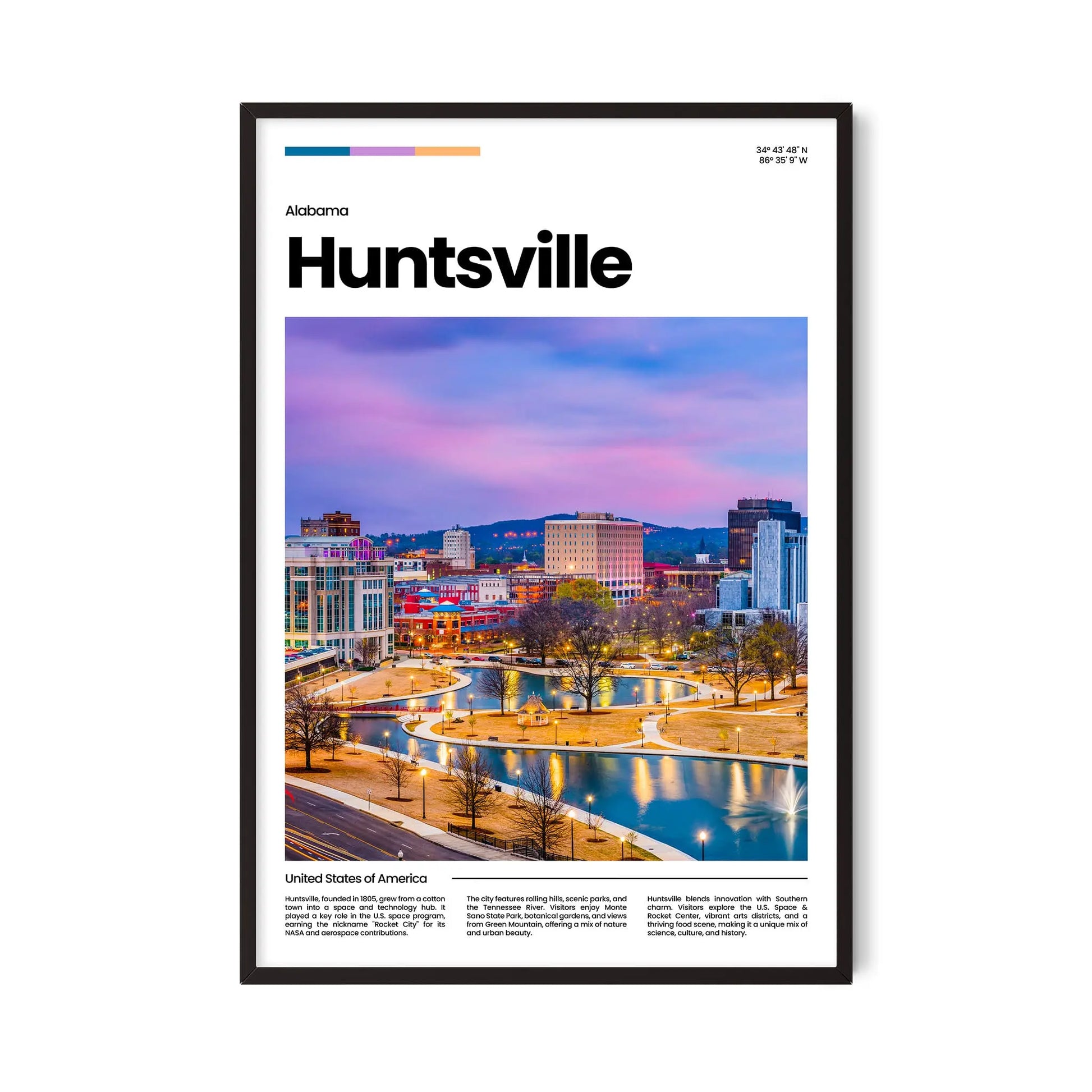 Huntsville Poster – Vintage Wall Art Print