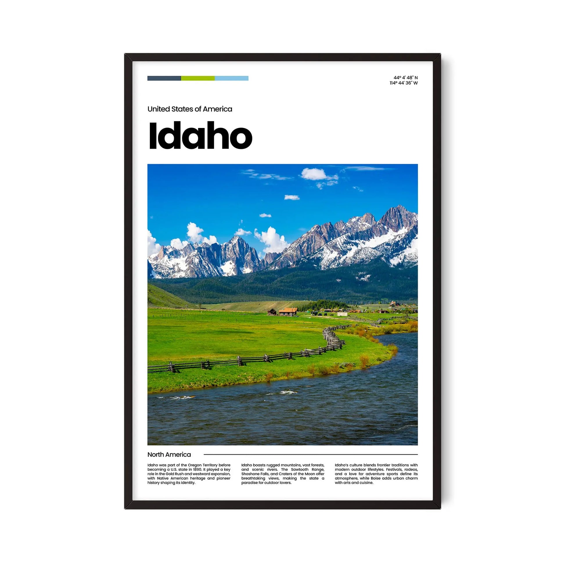 Idaho Poster – Vintage Wall Art Print