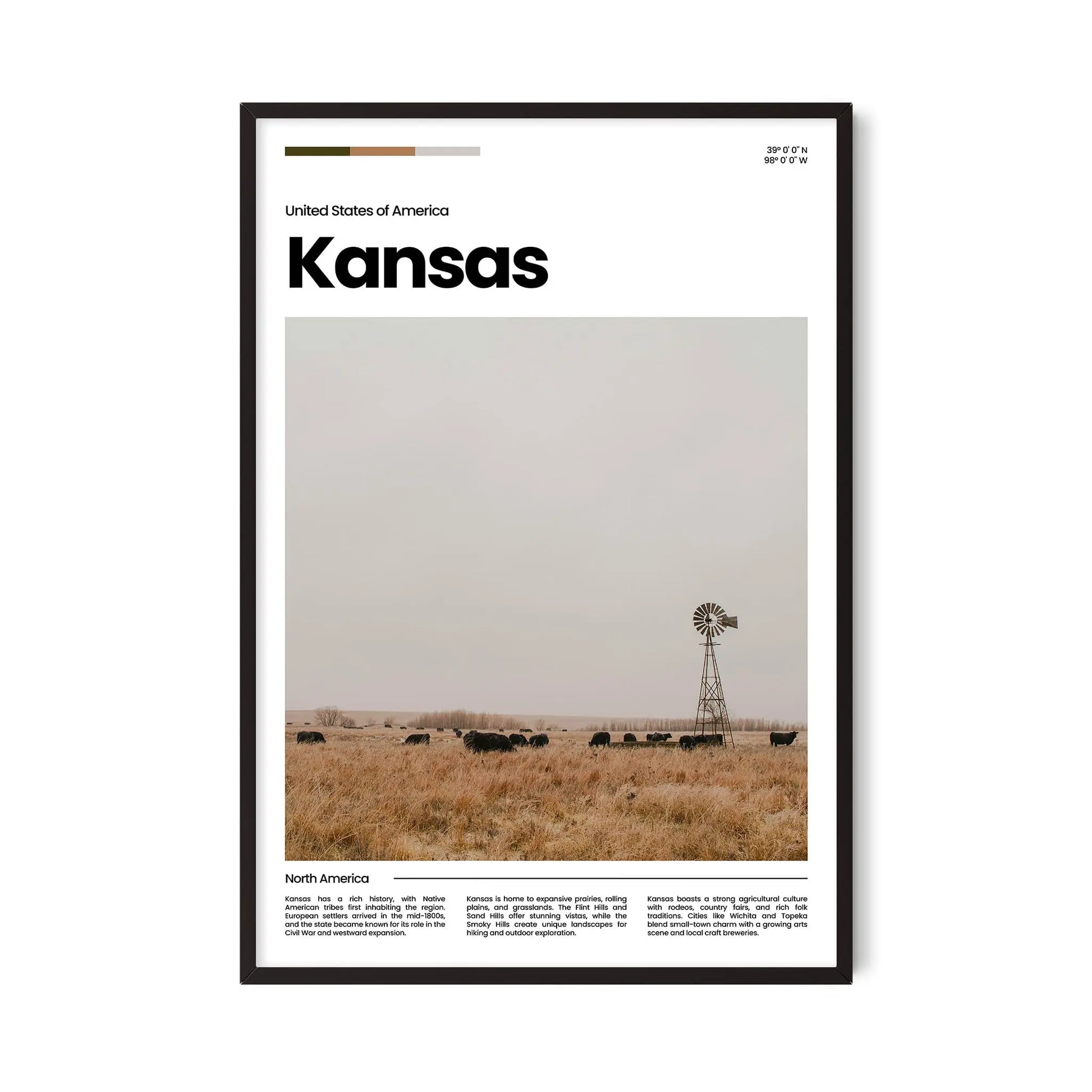 Kansas Poster – Vintage Wall Art Print
