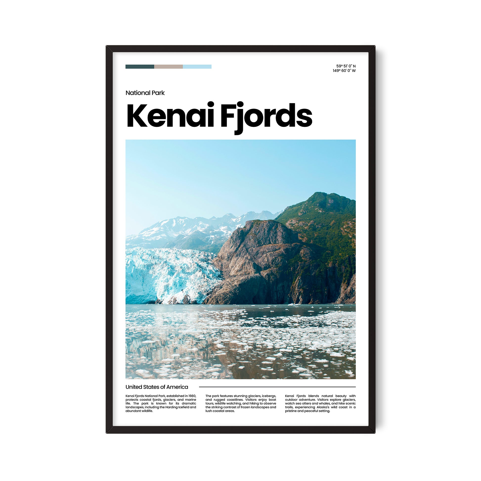 Kenai Fjords Poster – Vintage Wall Art Print