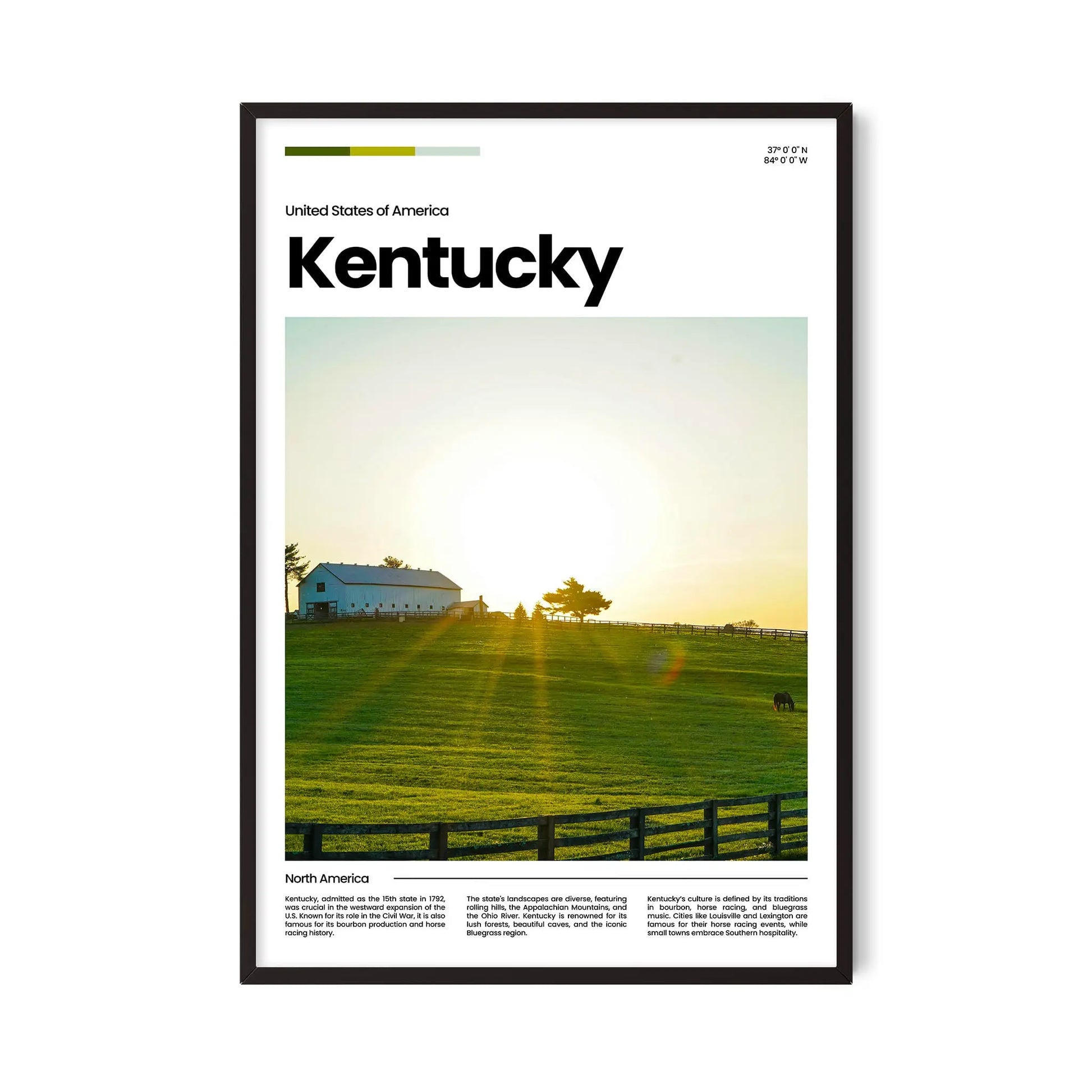 Kentucky Poster – Vintage Wall Art Print
