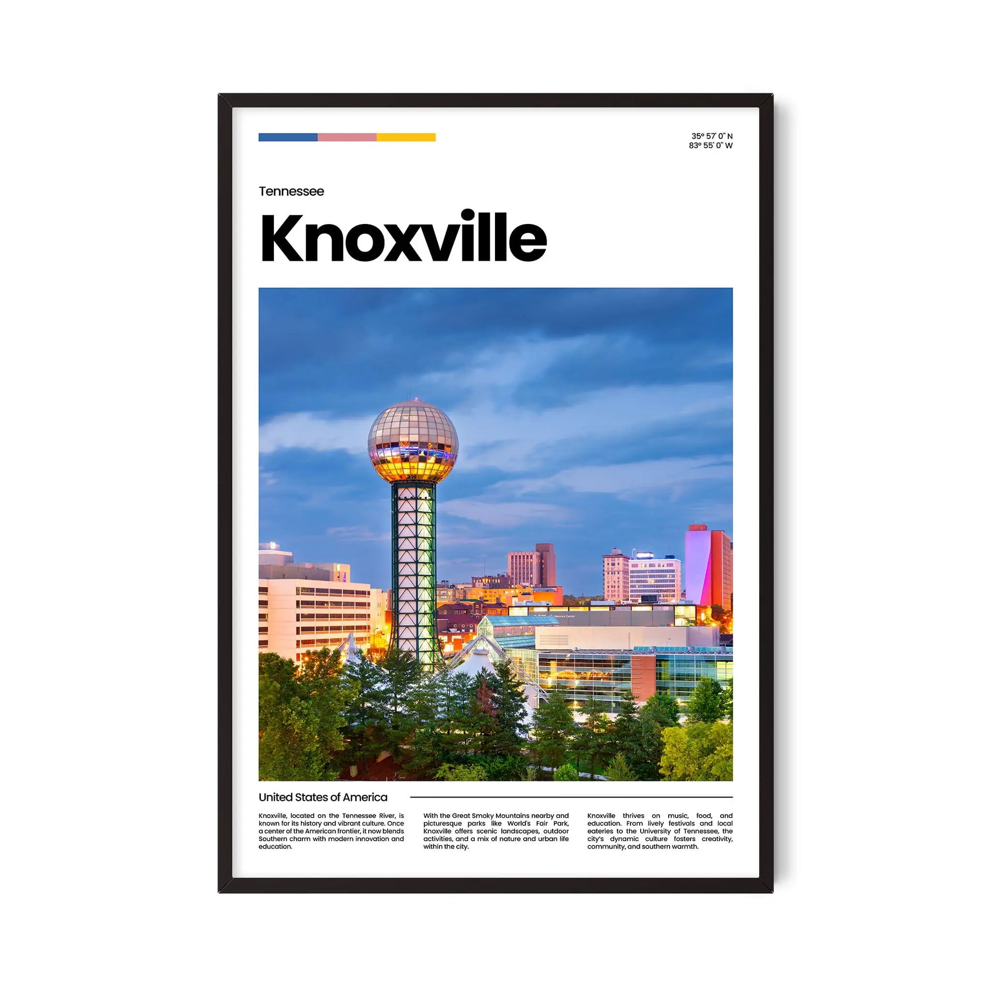 Knoxville Poster – Vintage Wall Art Print