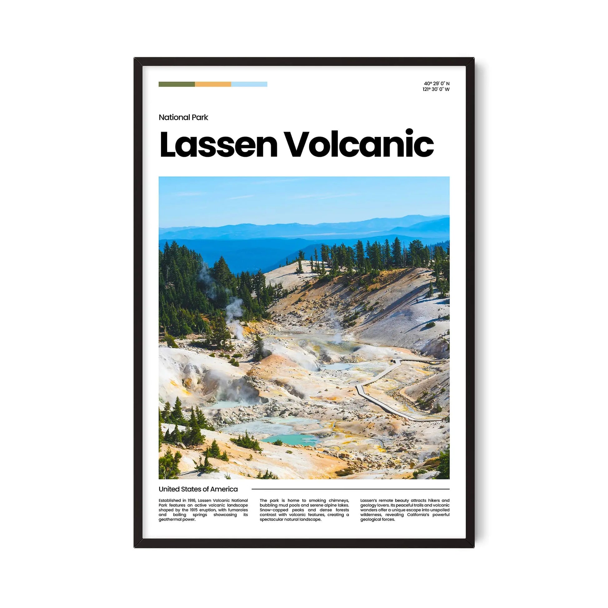 Lassen Volcanic Poster – Vintage Wall Art Print