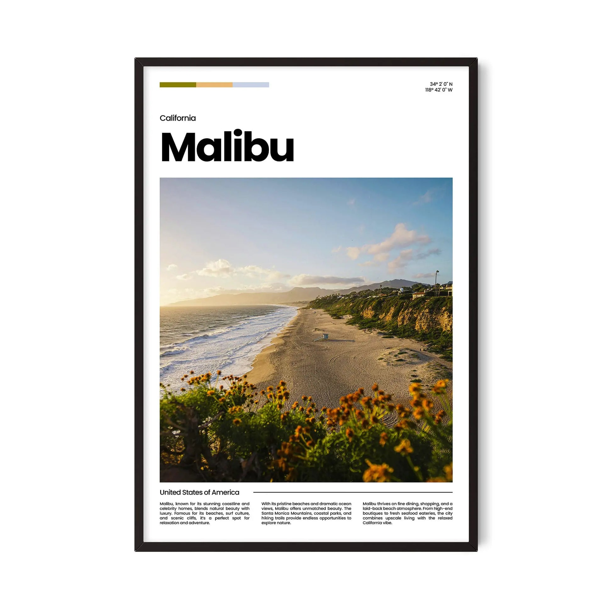 Malibu Poster – Vintage Wall Art Print
