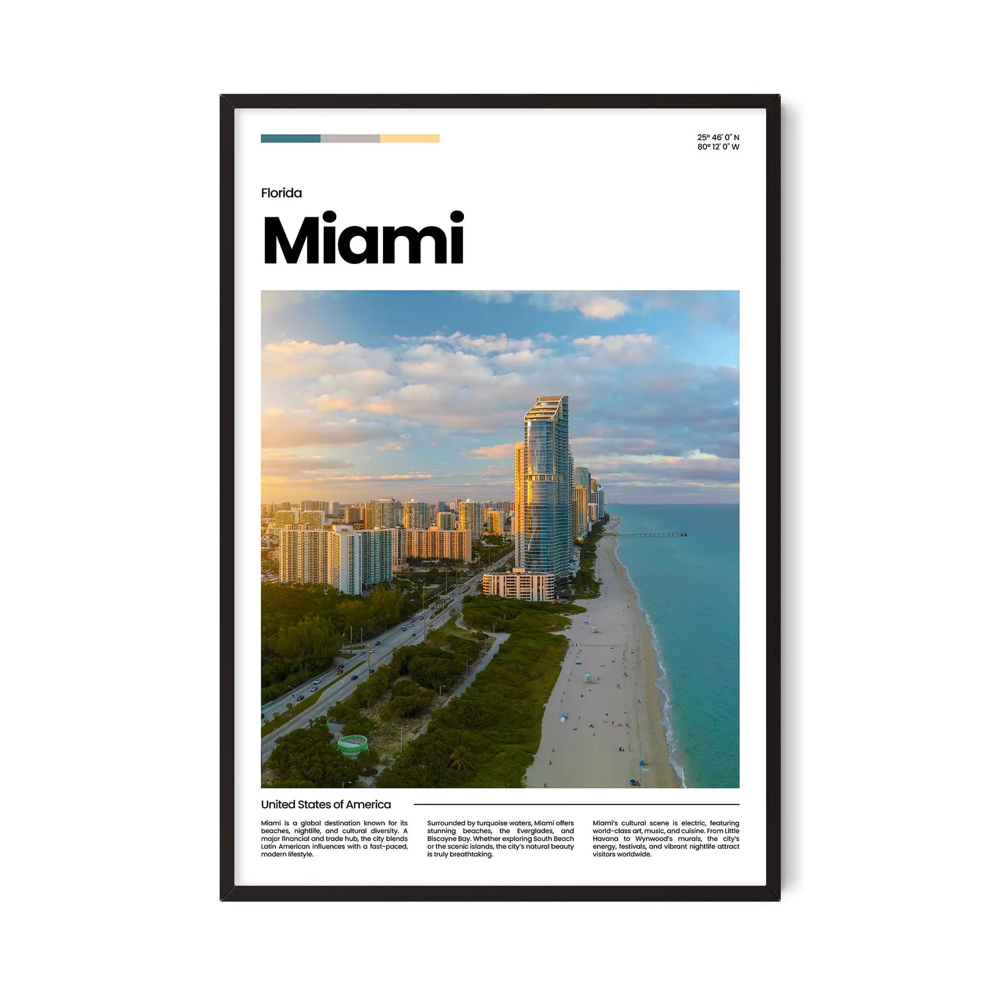 Miami Poster – Vintage Wall Art Print