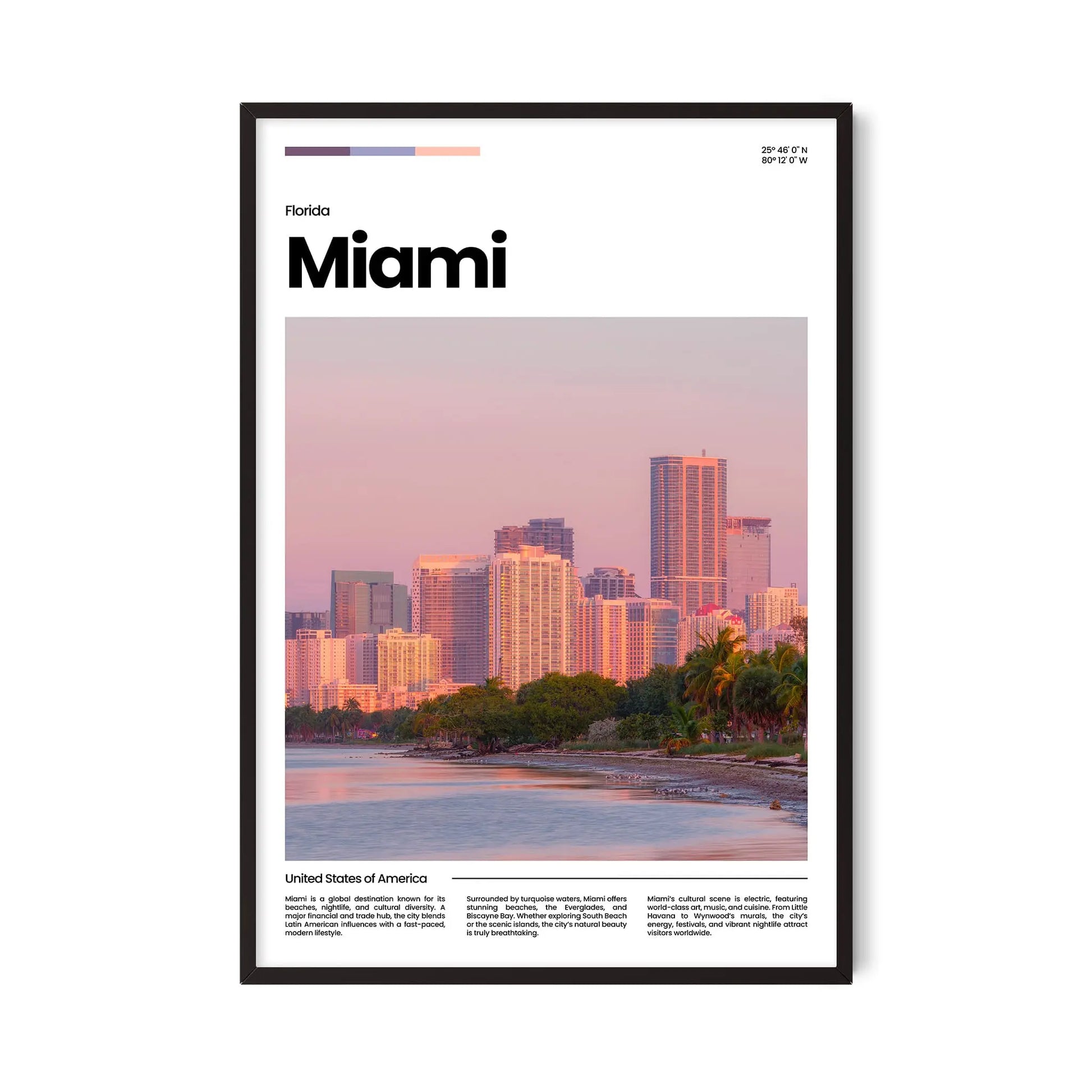 Miami Poster – Vintage Wall Art Print