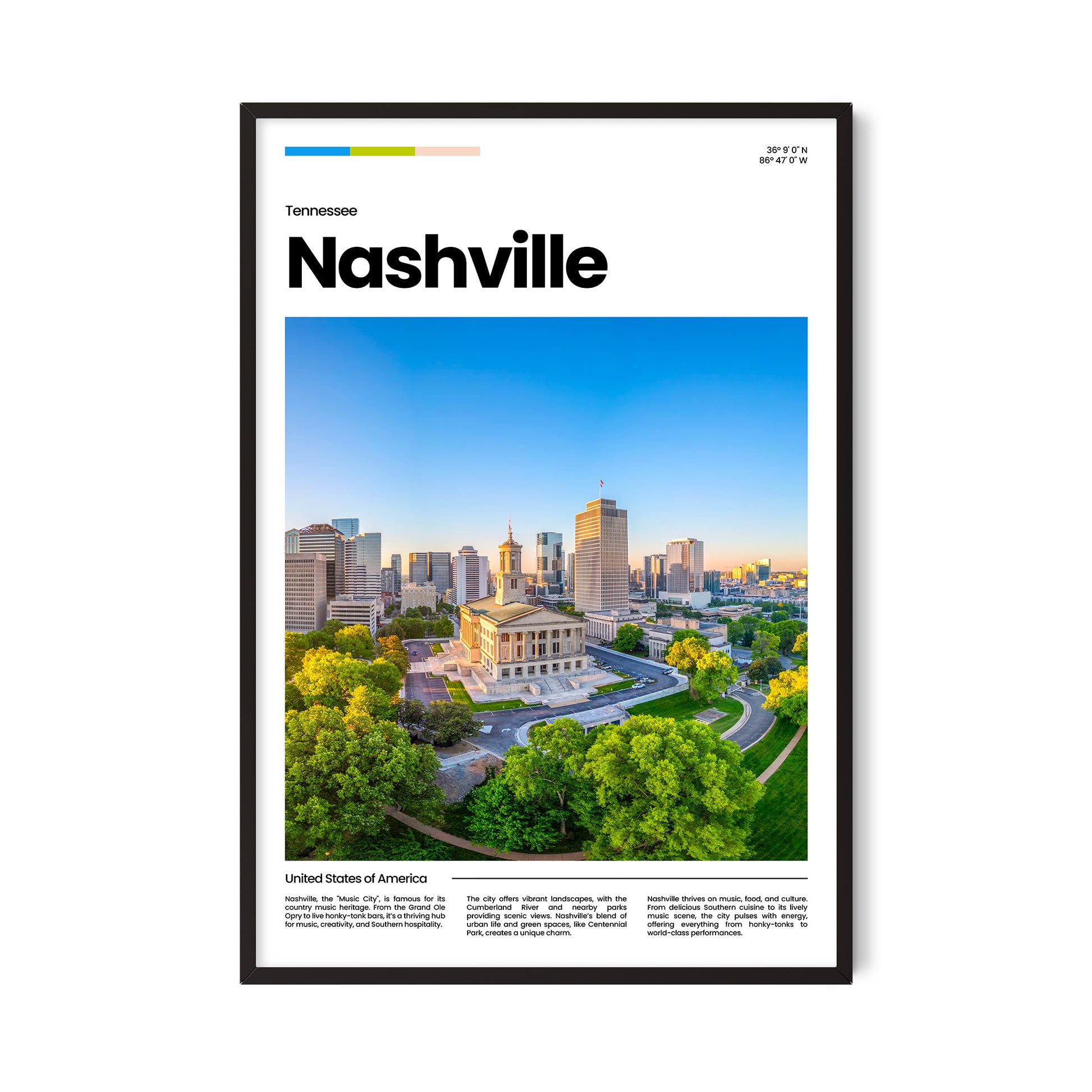 Nashville Poster – Vintage Wall Art Print