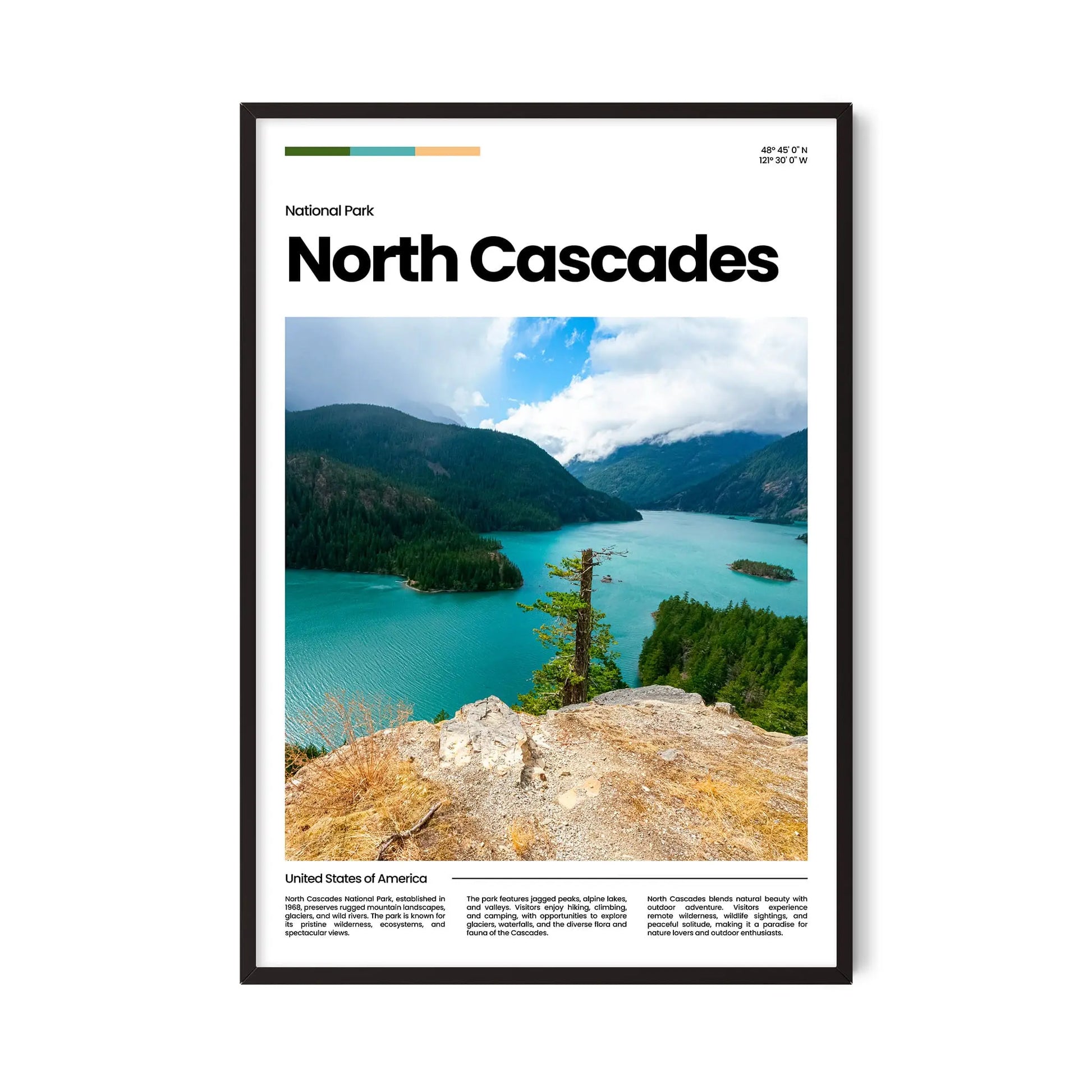 North Cascades Poster – Vintage Wall Art Print