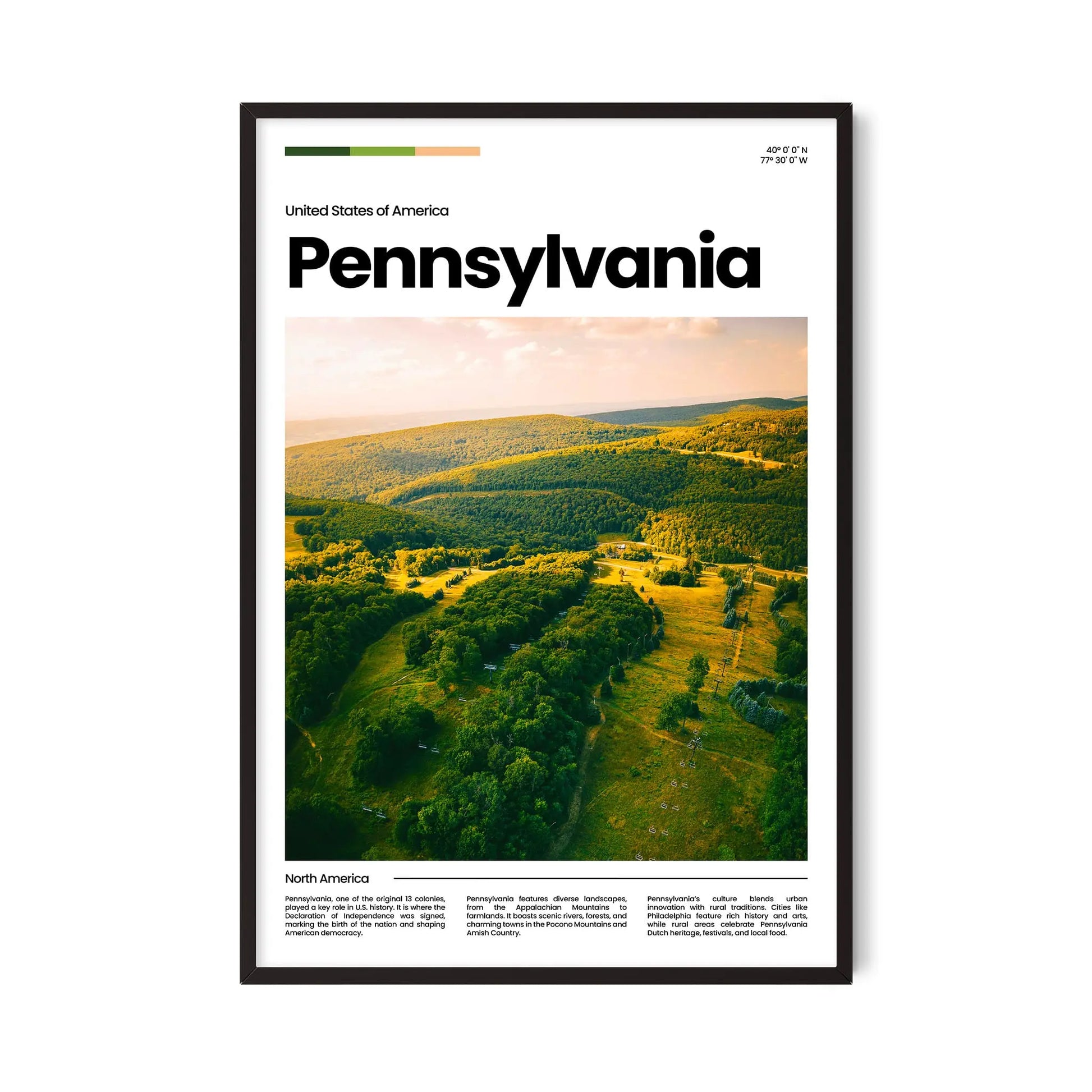 Pennsylvania Poster – Vintage Wall Art Print