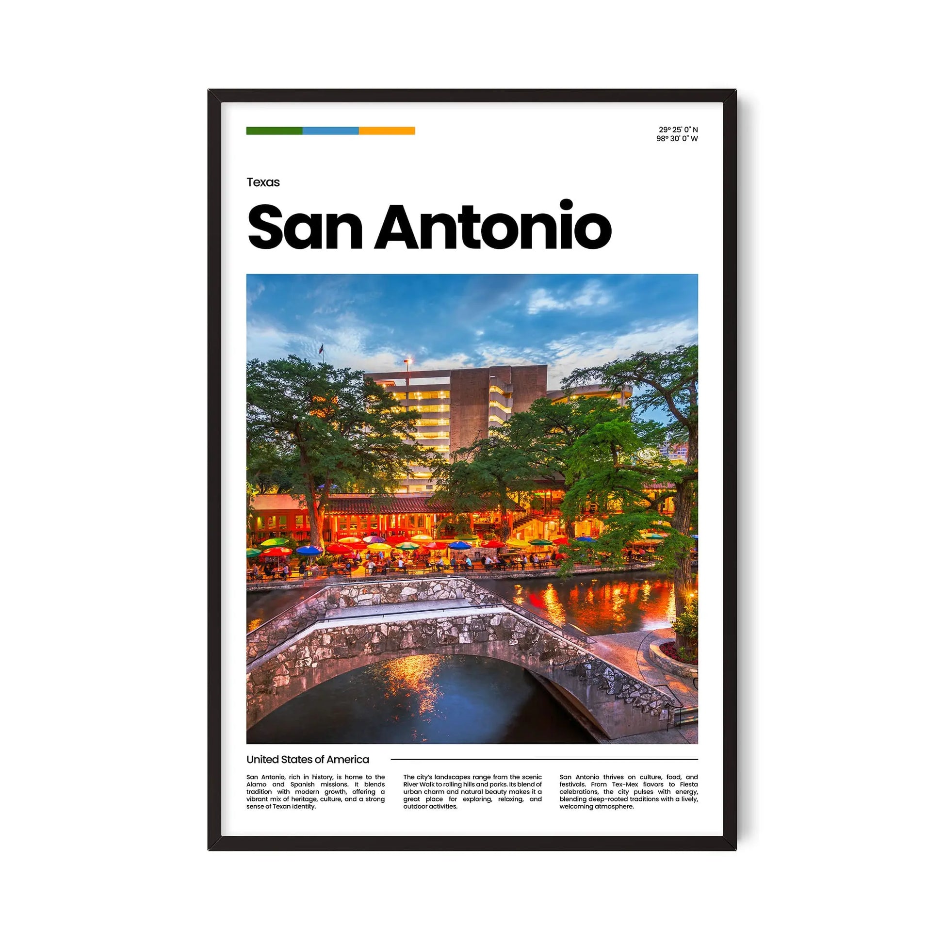 San Antonio Poster – Vintage Wall Art Print