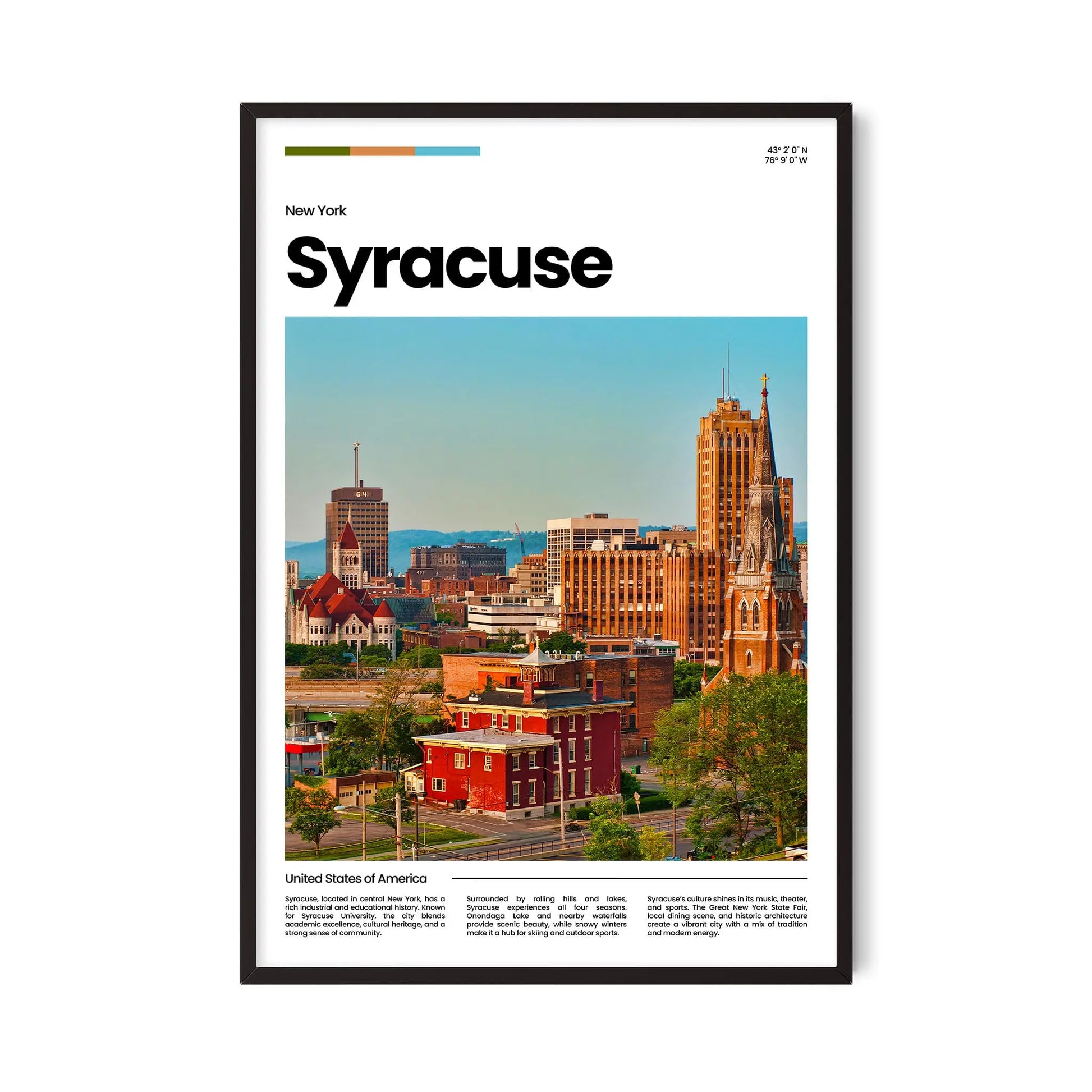 Syracuse Poster – Vintage Wall Art Print