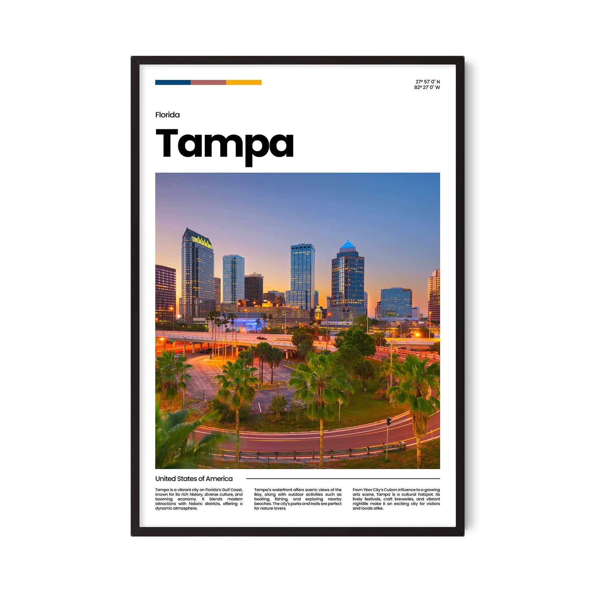 Tampa Poster – Vintage Wall Art Print