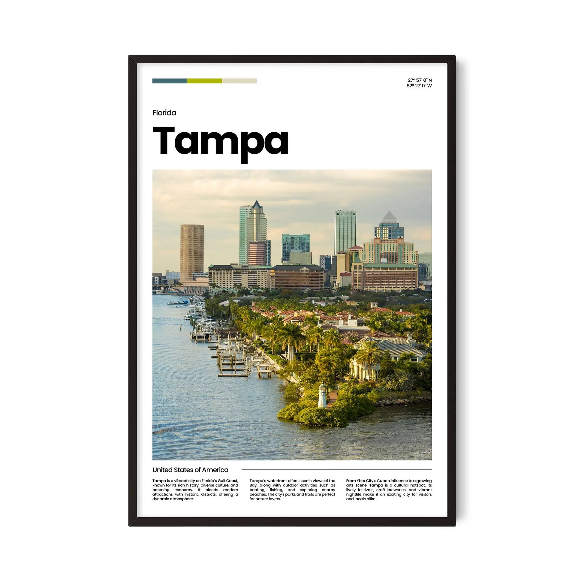 Tampa Poster – Vintage Wall Art Print