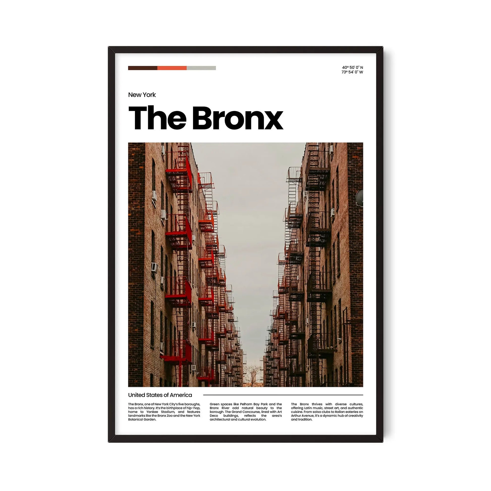 The Bronx Poster – Vintage Wall Art Print