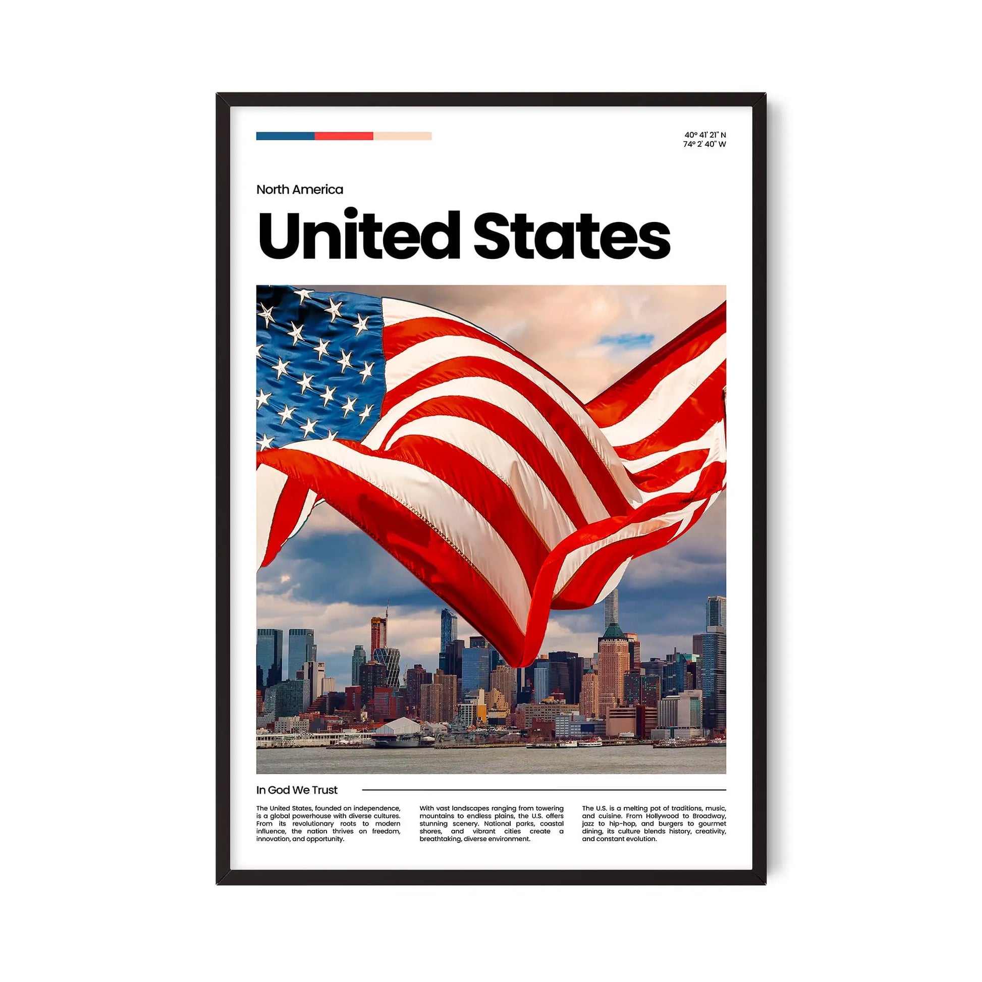 USA Poster – Vintage Wall Art Print