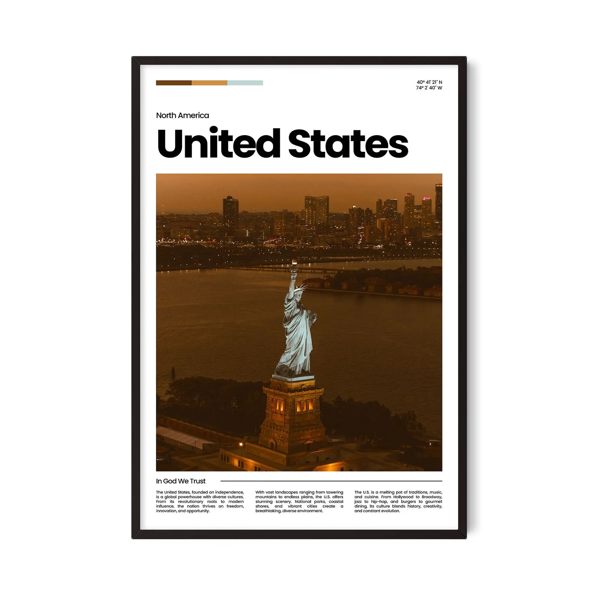 USA Poster – Vintage Wall Art Print
