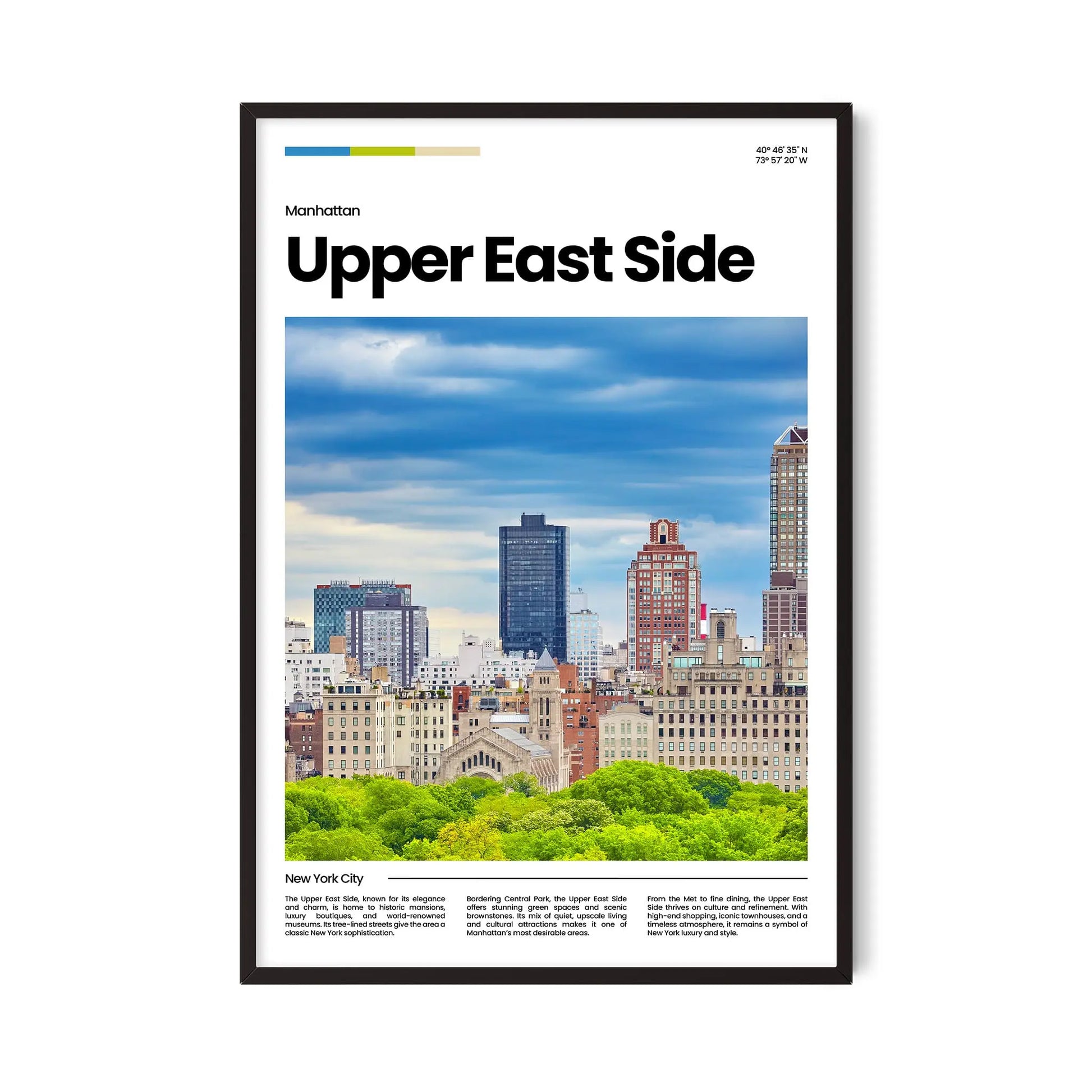 Upper East Side Poster – Vintage Wall Art Print