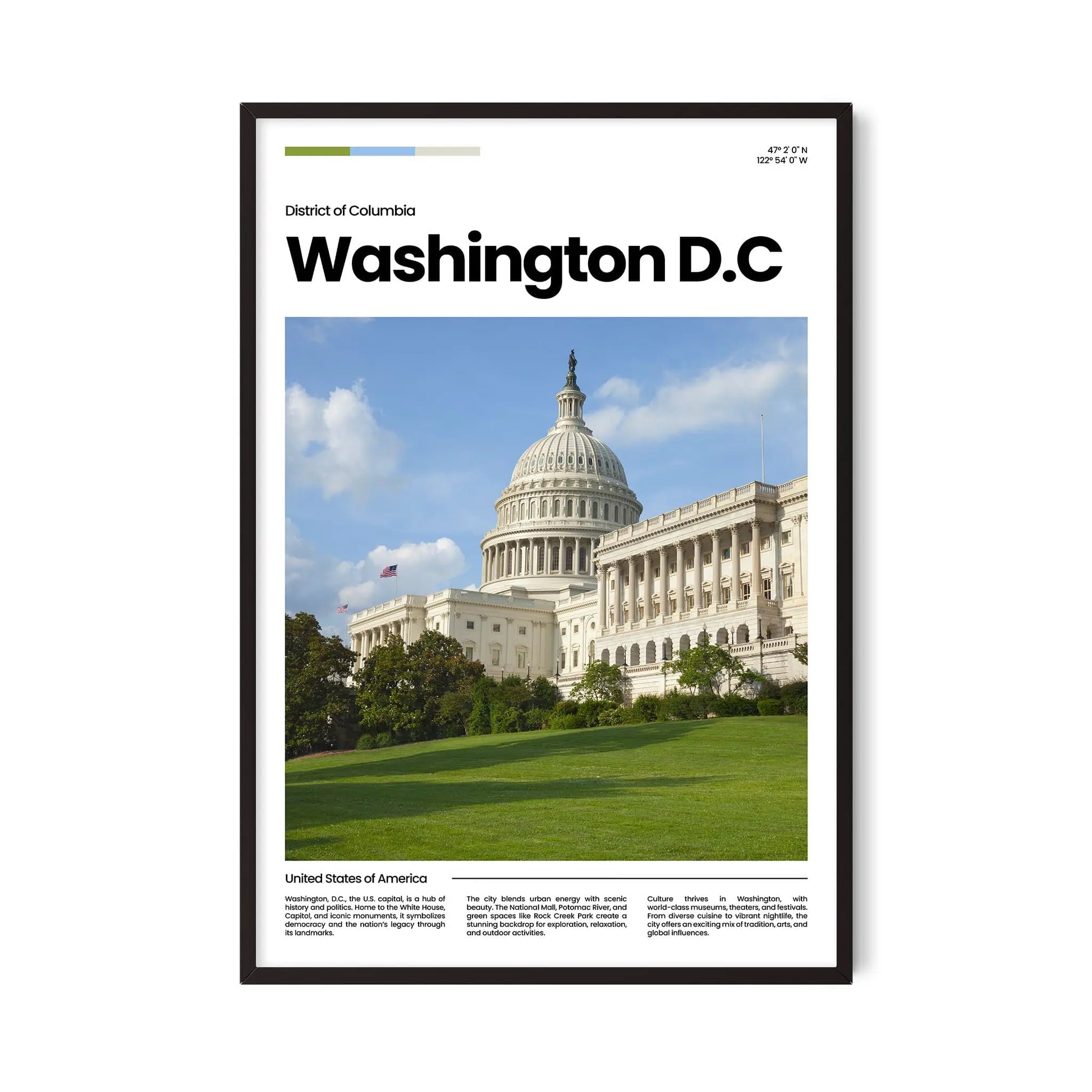Washington D.C Poster – Vintage Wall Art Print