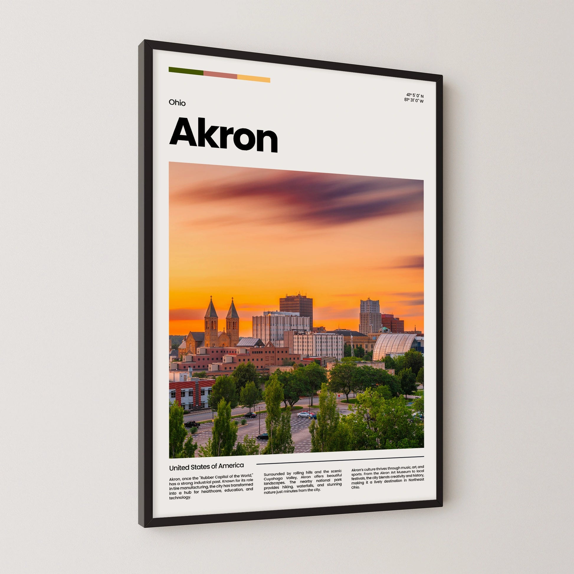 Akron Poster – Vintage Wall Art Print