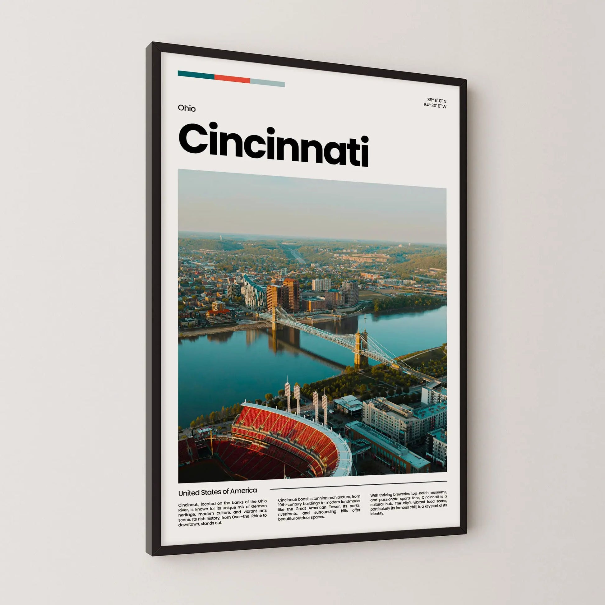 Cincinnati Poster – Vintage Wall Art Print