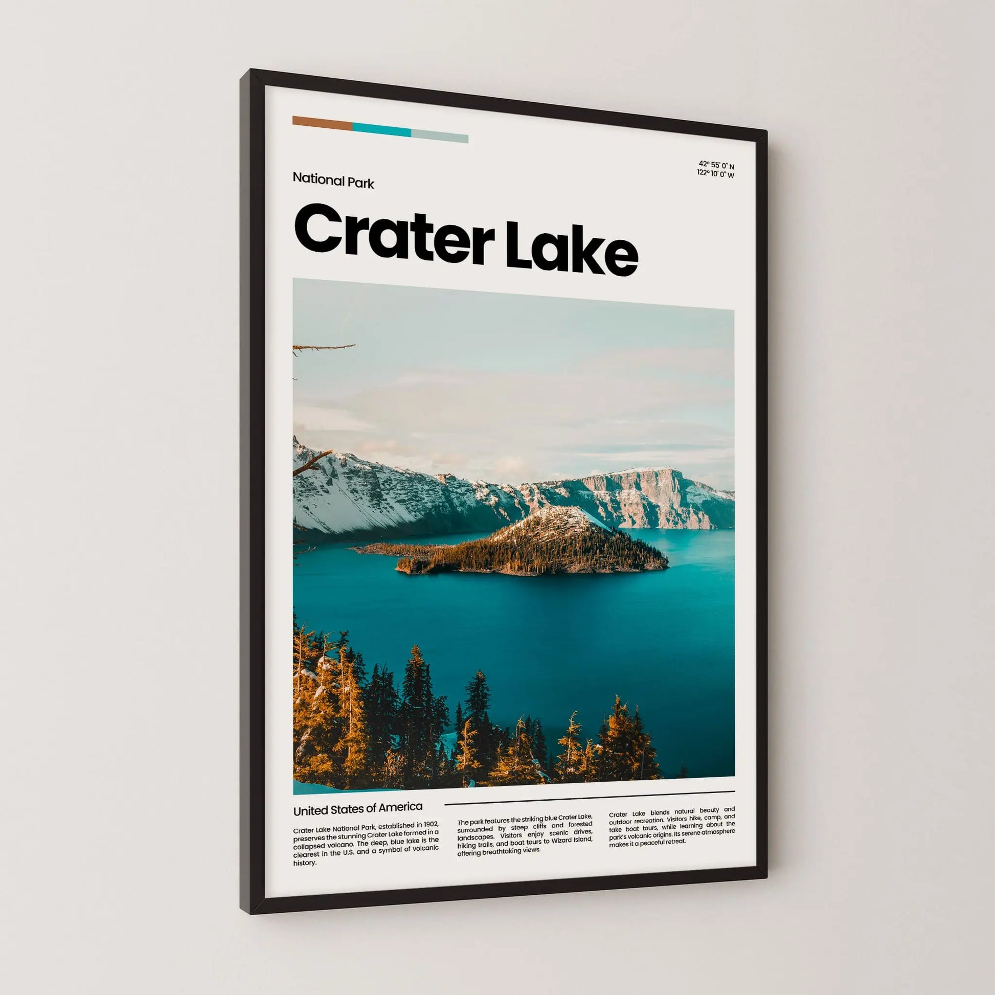 Crater Lake Poster – Vintage Wall Art Print