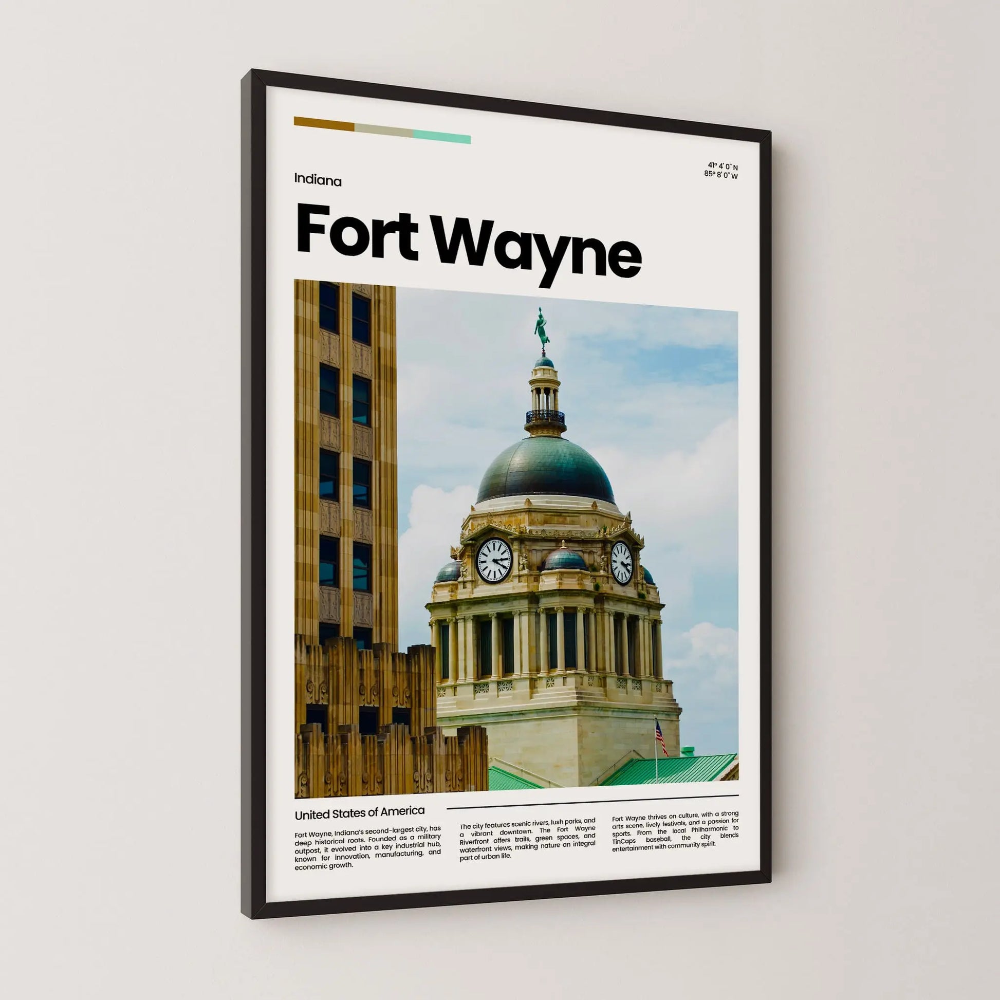 Fort Wayne Poster – Vintage Wall Art Print