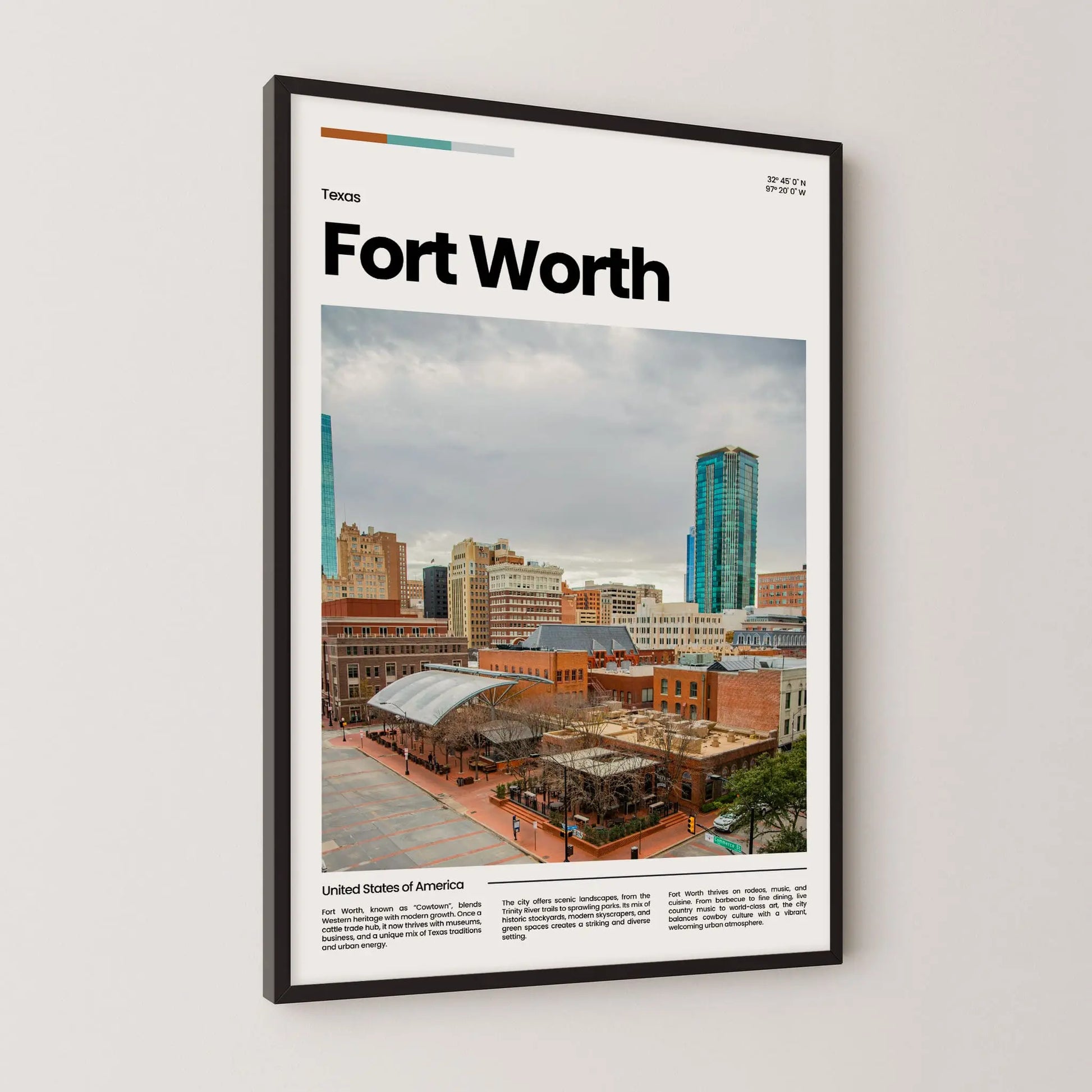 Fort Worth Poster – Vintage Wall Art Print