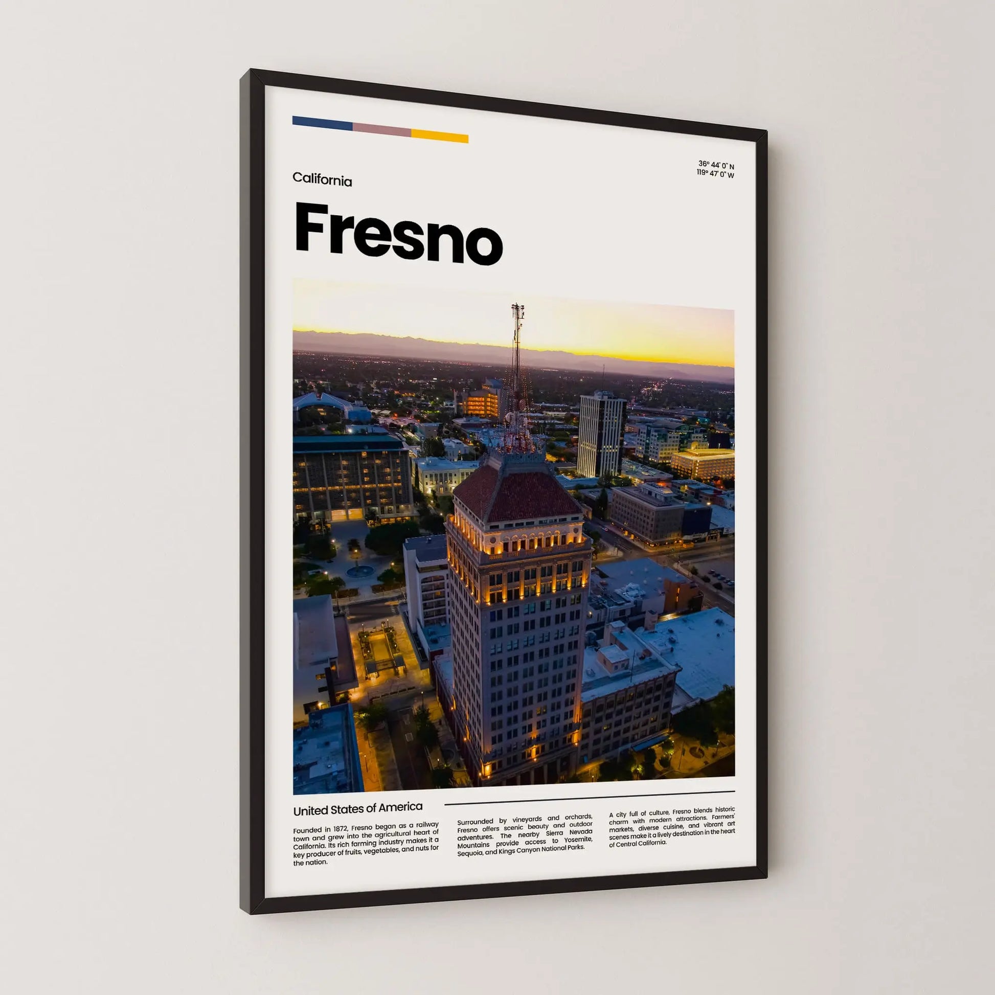 Fresno Poster – Vintage Wall Art Print