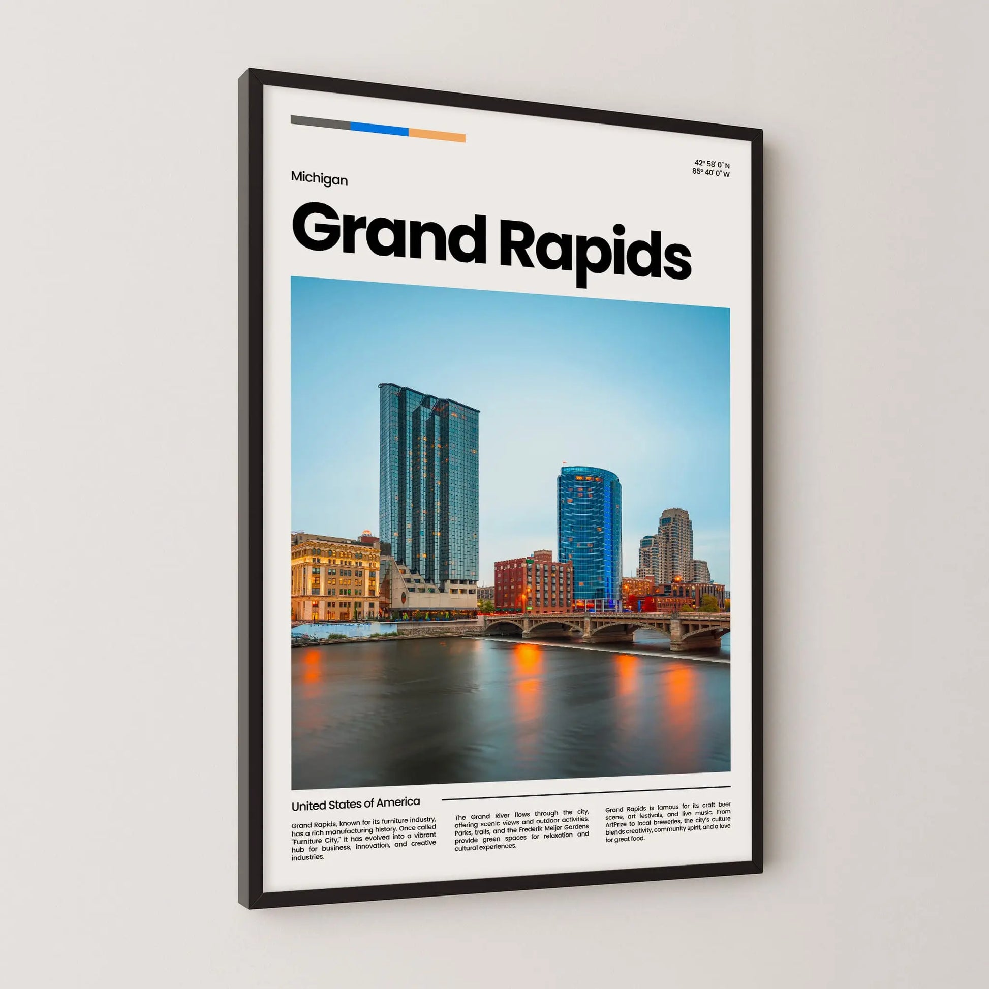 Grand Rapids Poster – Vintage Wall Art Print