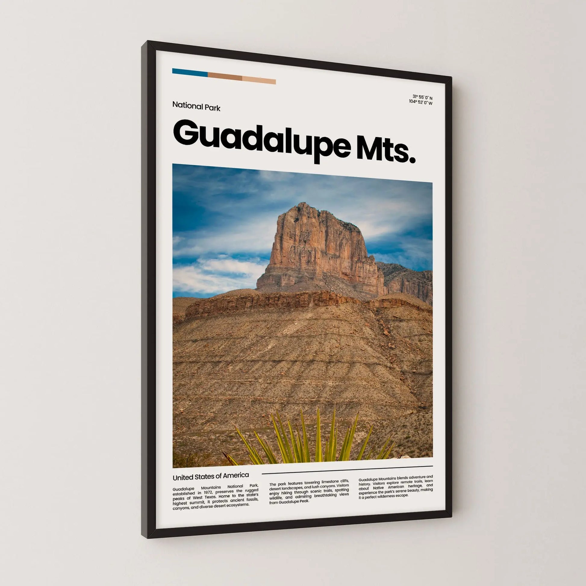 Guadalupe Moutains Poster – Vintage Wall Art Print