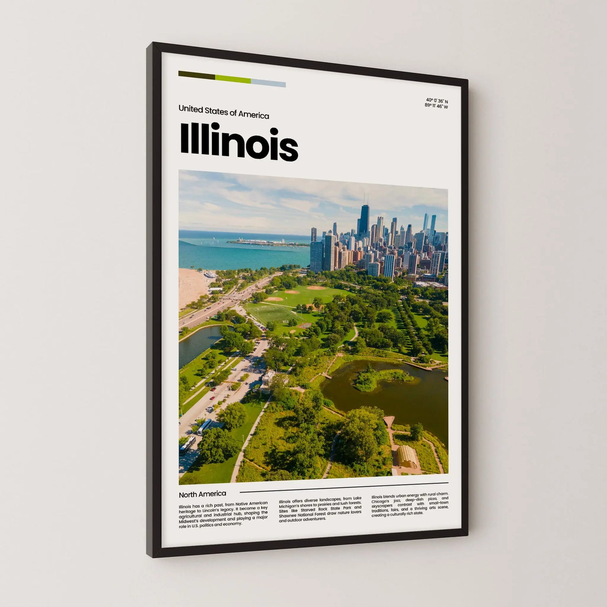 Illinois Poster – Vintage Wall Art Print
