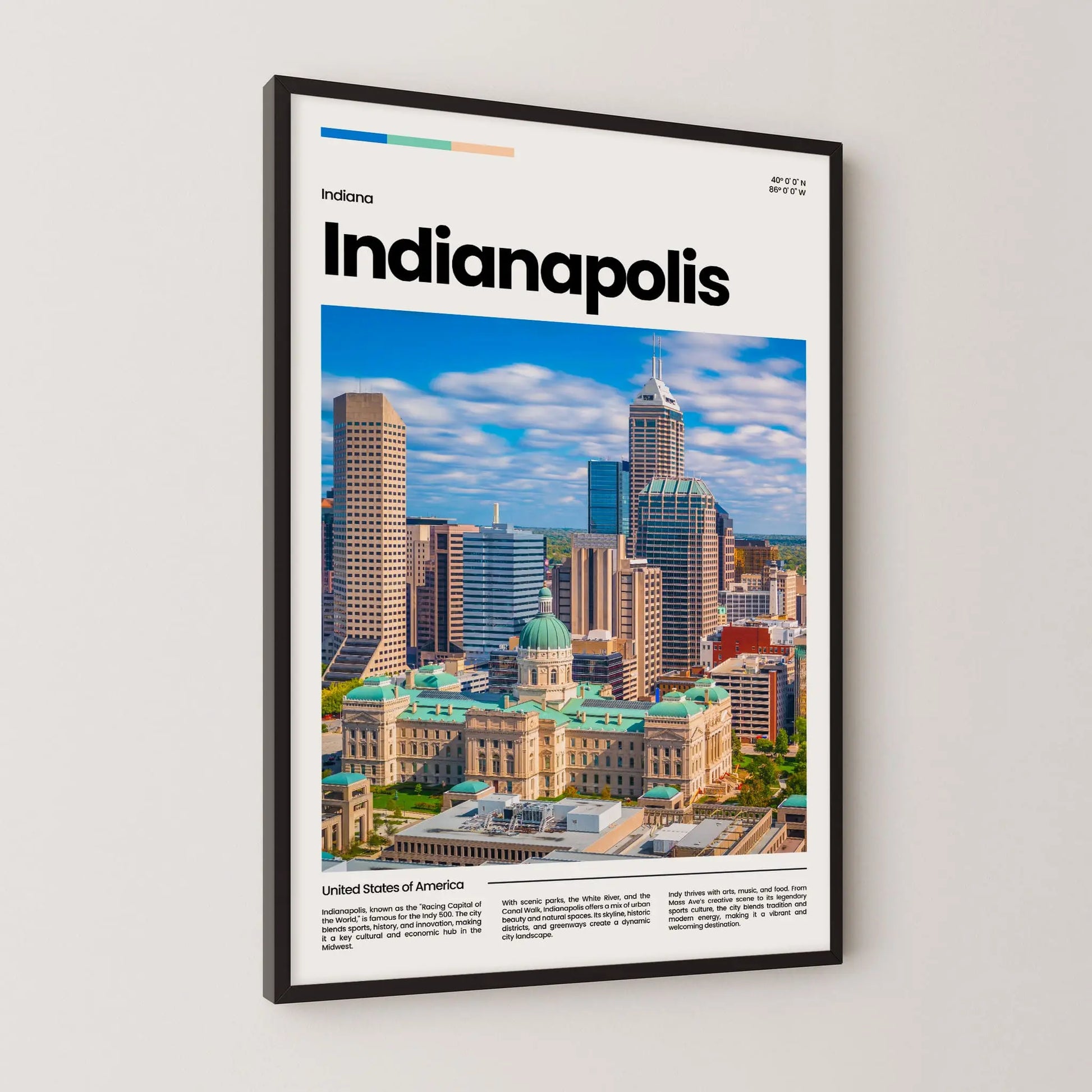 Indianapolis Poster – Vintage Wall Art Print