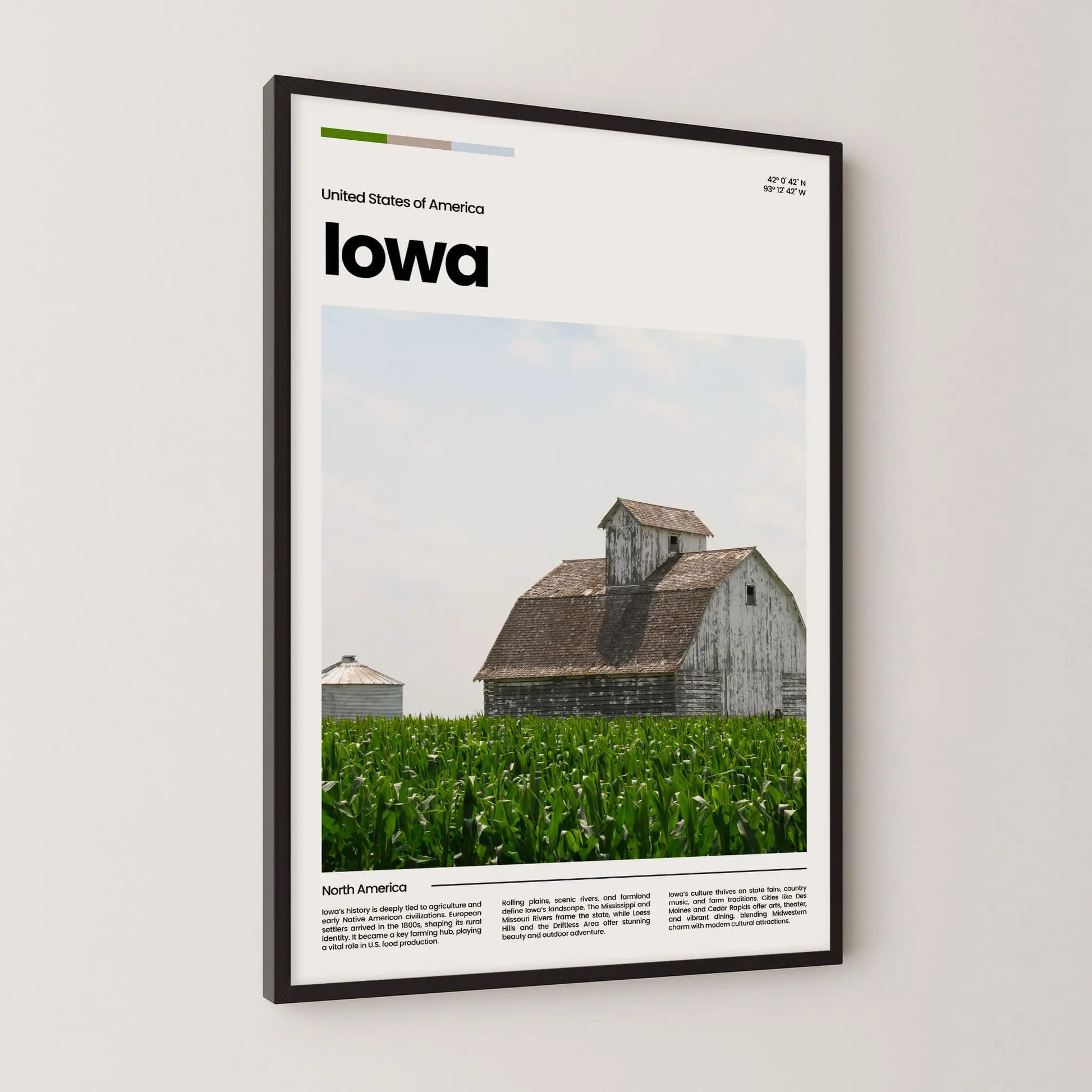 Iowa Poster – Vintage Wall Art Print