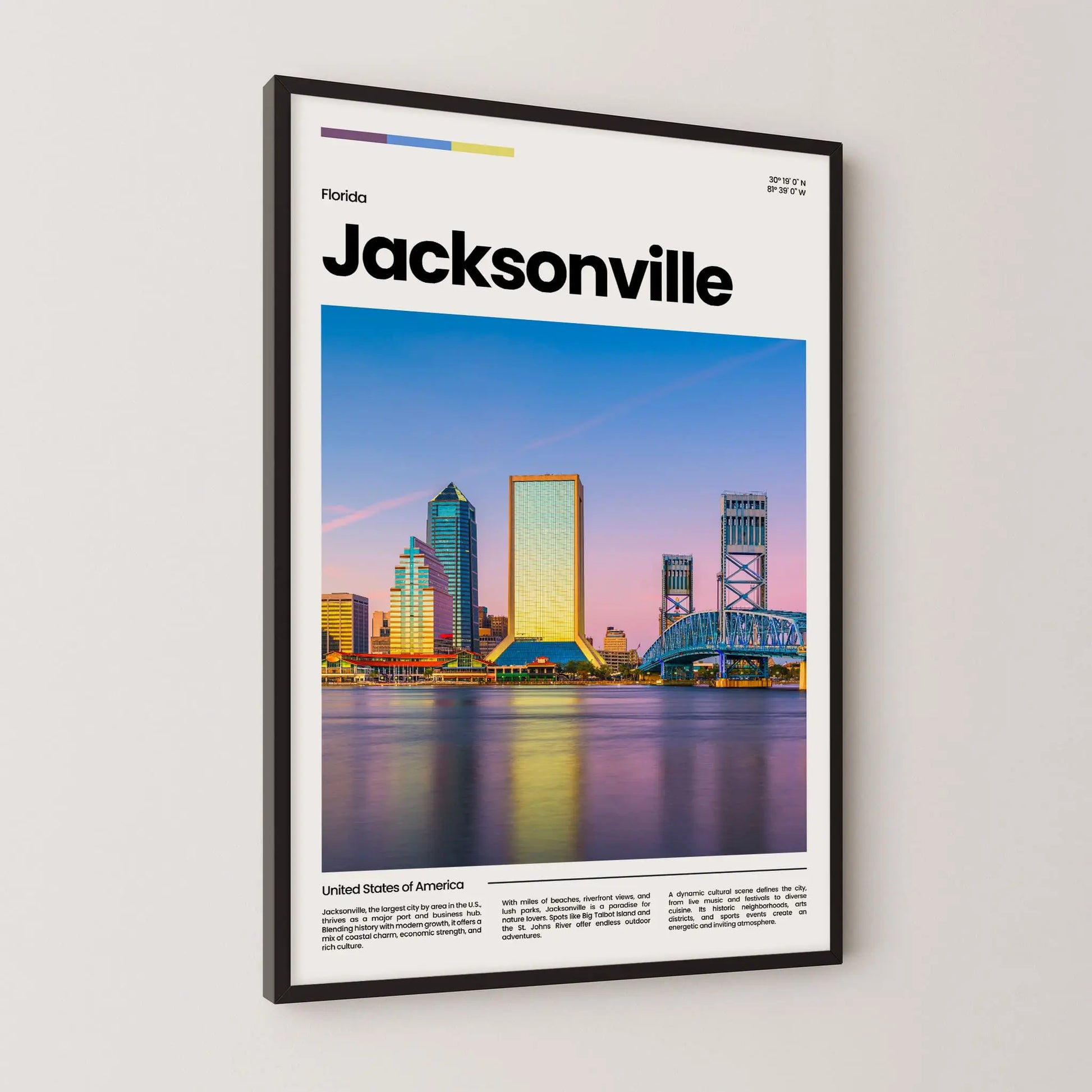 Jacksonville Poster – Vintage Wall Art Print