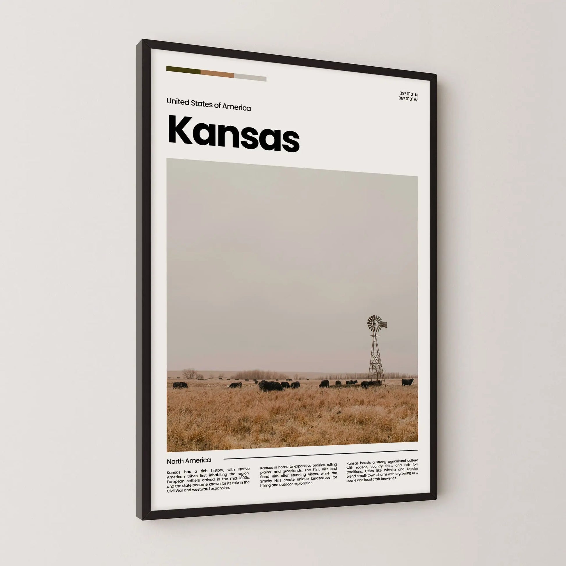 Kansas Poster – Vintage Wall Art Print