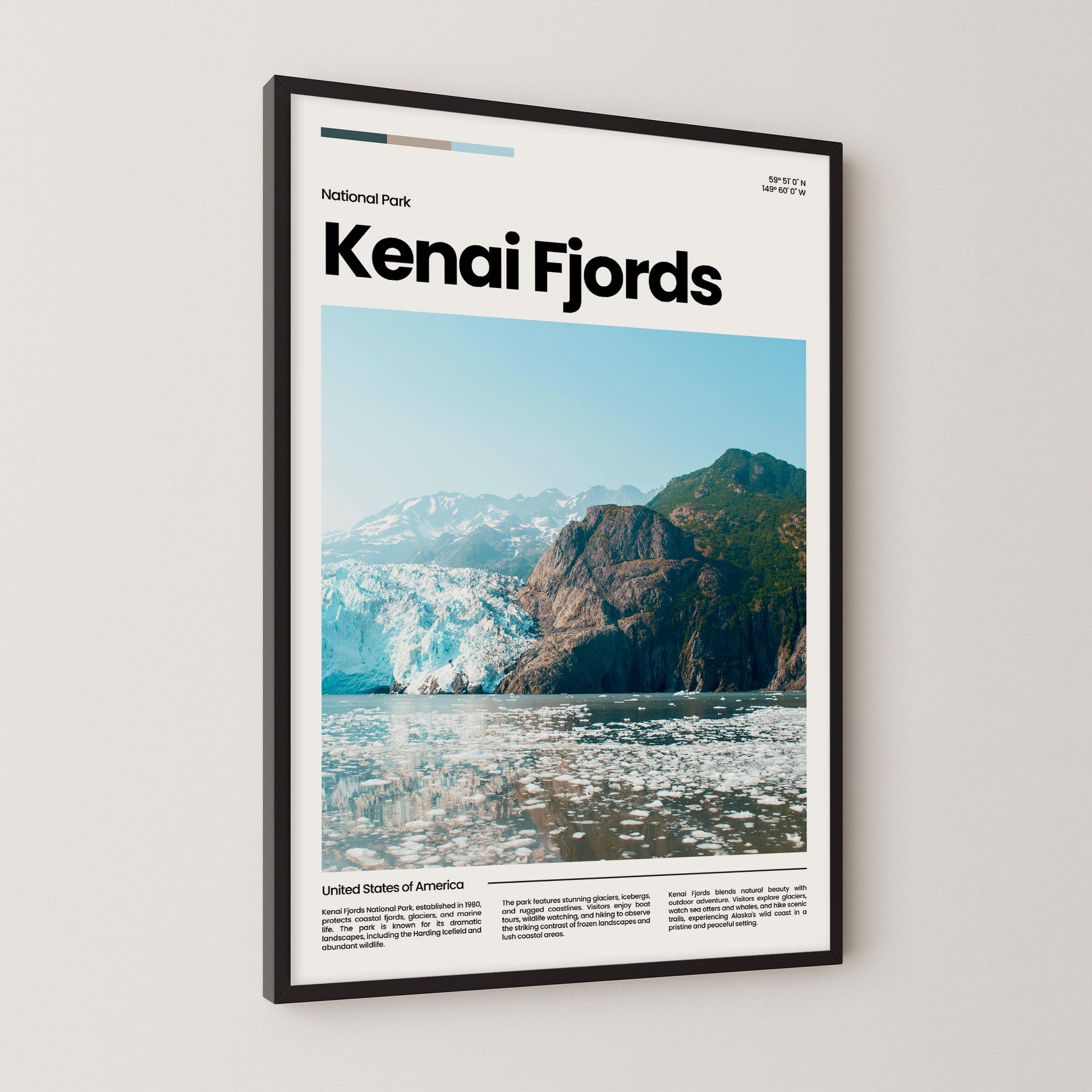 Kenai Fjords Poster – Vintage Wall Art Print